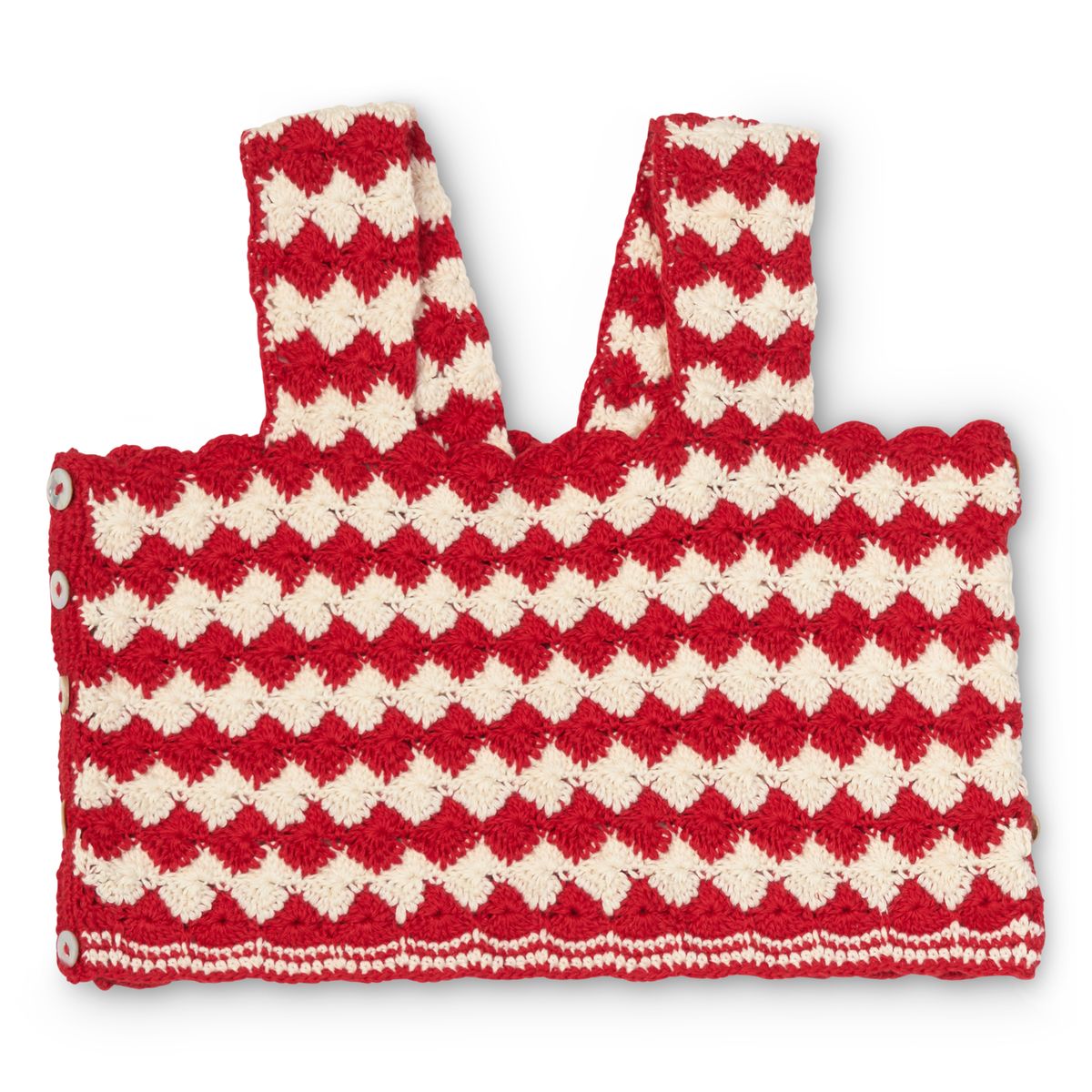 Primose Crochet Top in Poppy and Cream