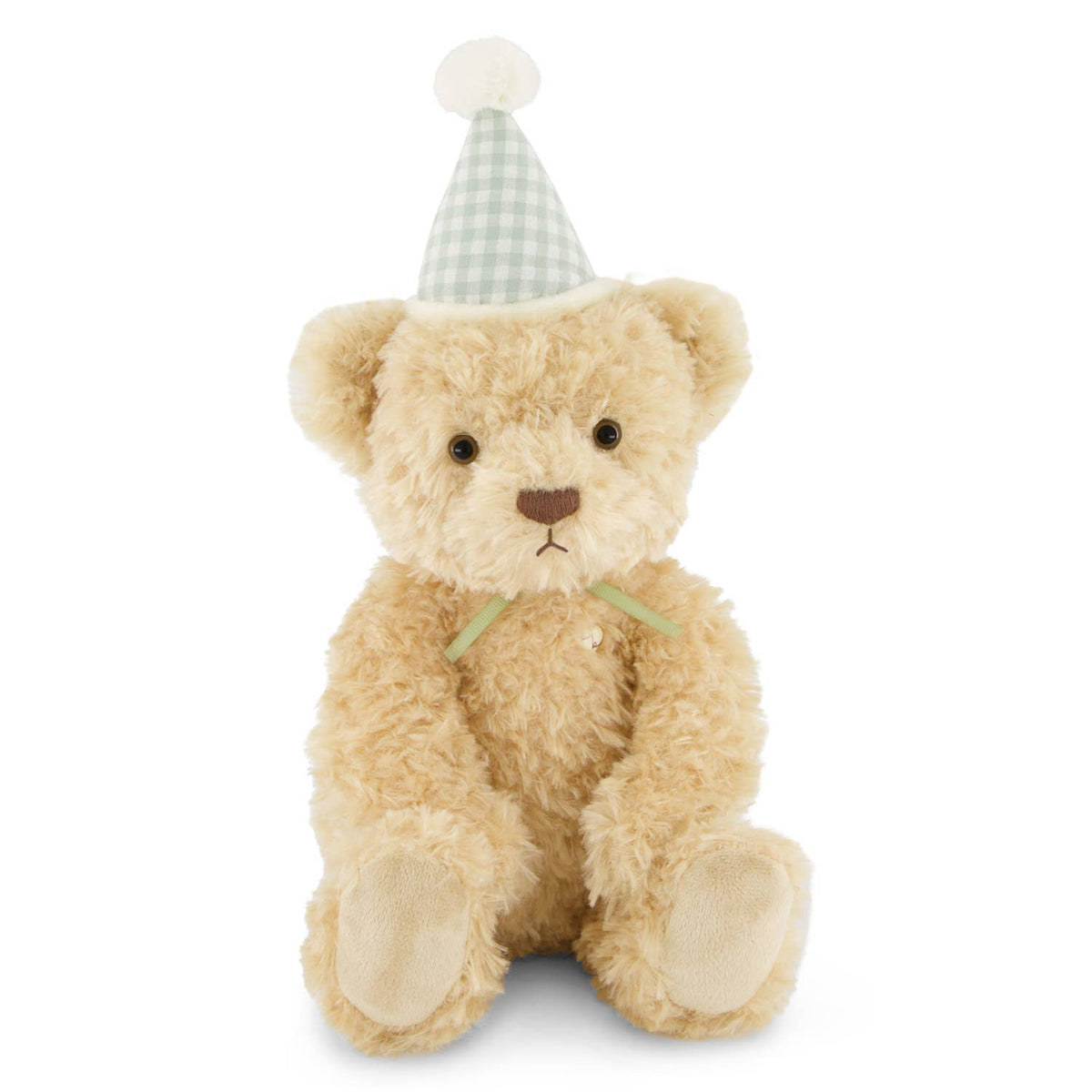 Birthday Teddy Bear Plush - Green Gingham