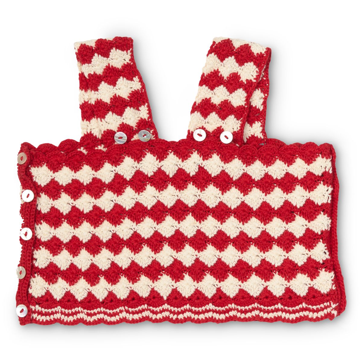 Primose Crochet Top in Poppy and Cream