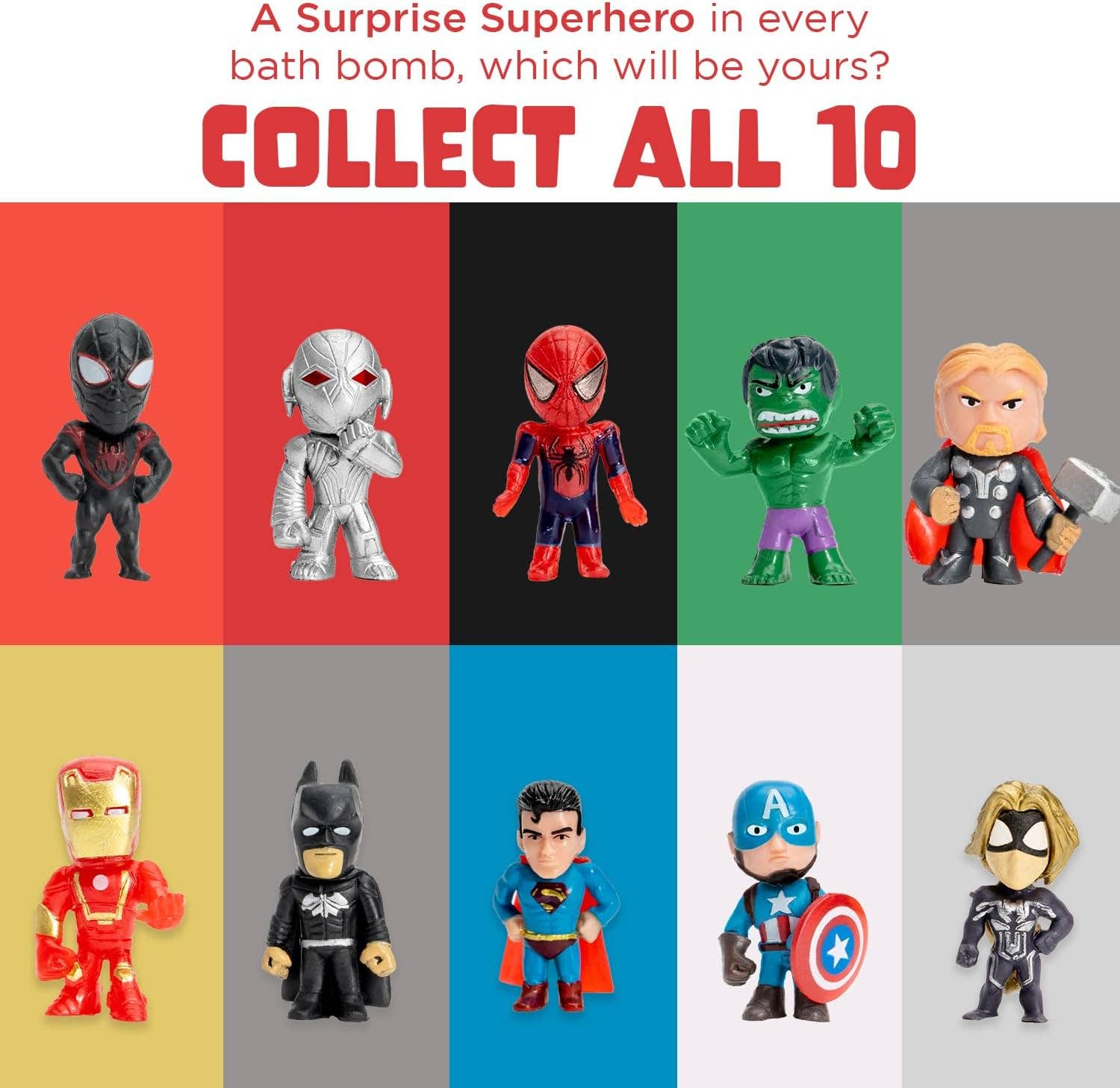 Superhero Kids Bath Bombs Gift Set with Toys Inside – 3 Pack