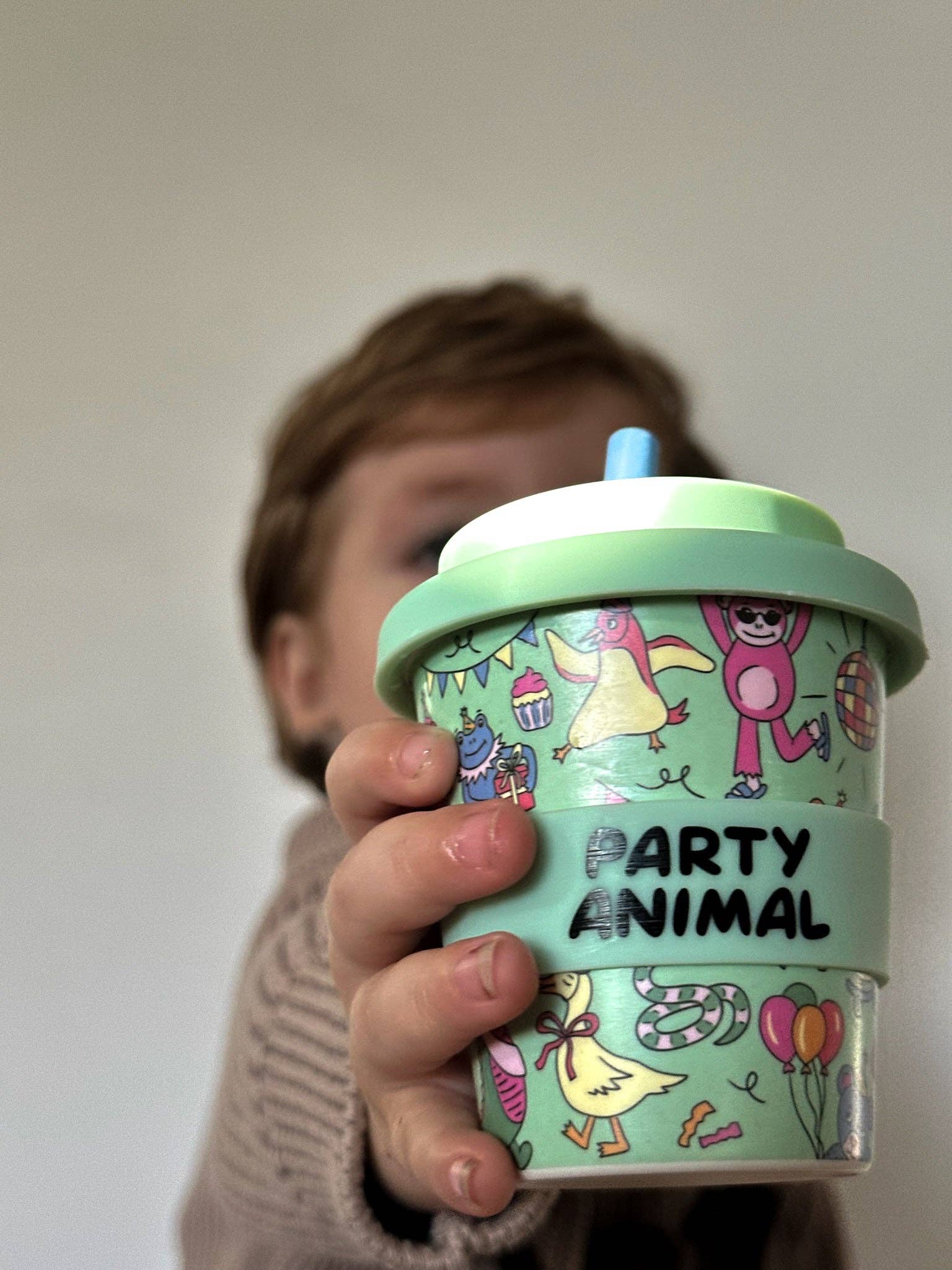 Party Animal in Green Babycino Cup - 120ml (STRAW INCLUDED)