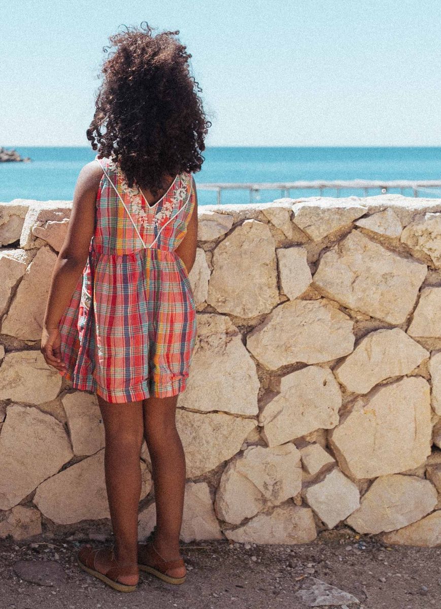 Thea Romper in Red Madras Plaid