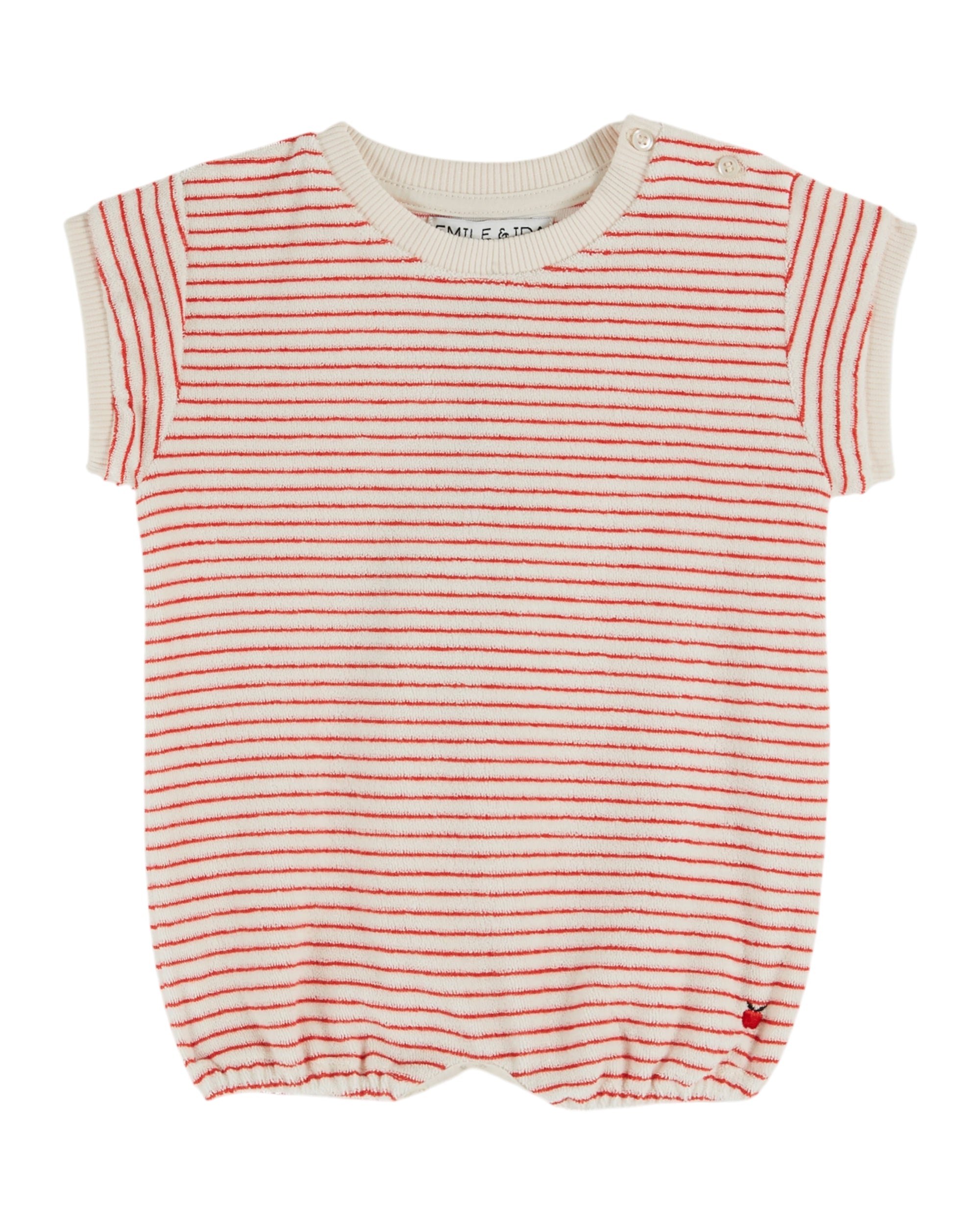 Striped Romper - Rayure Coquelicot