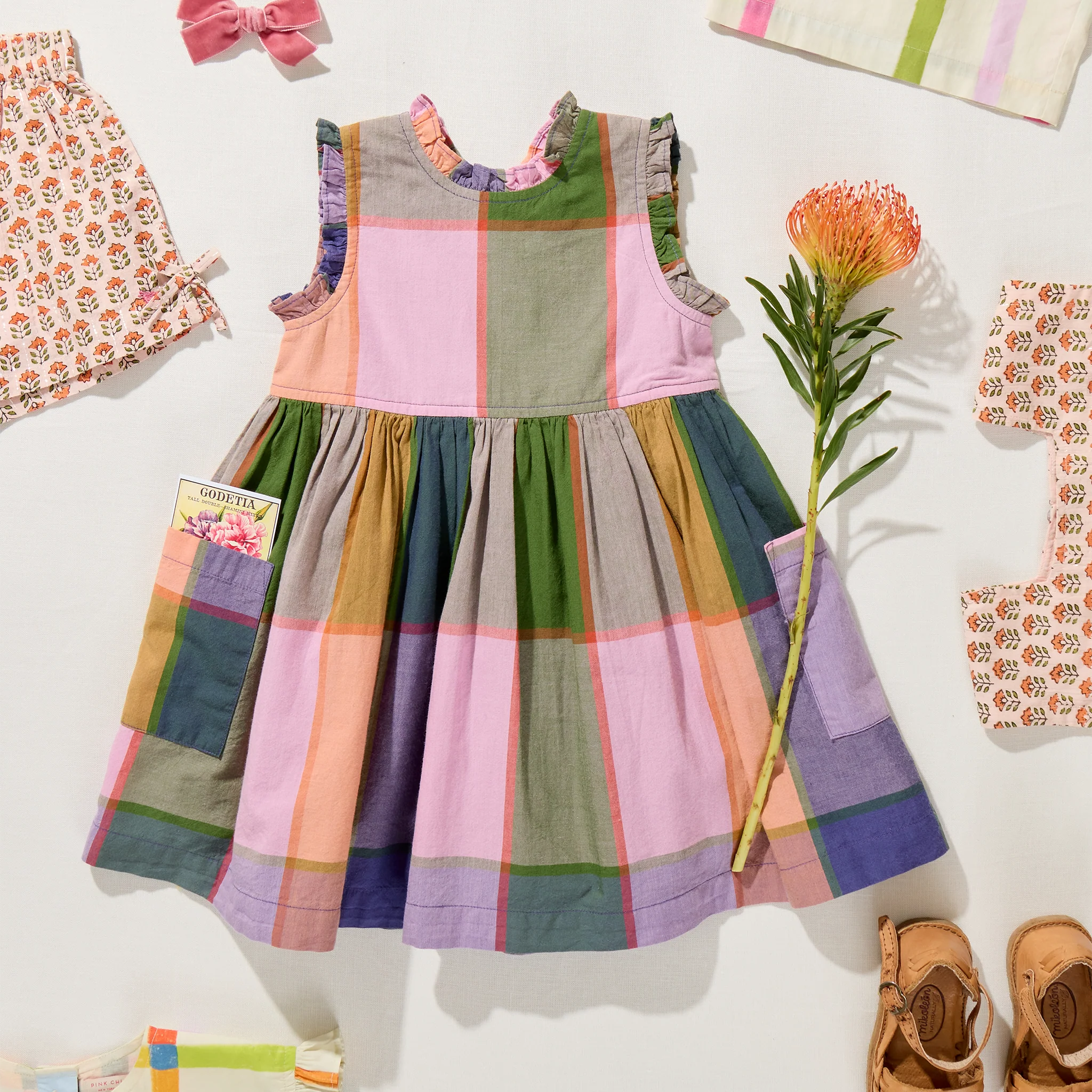 Girls Alyssa Dress - Plaid Madras