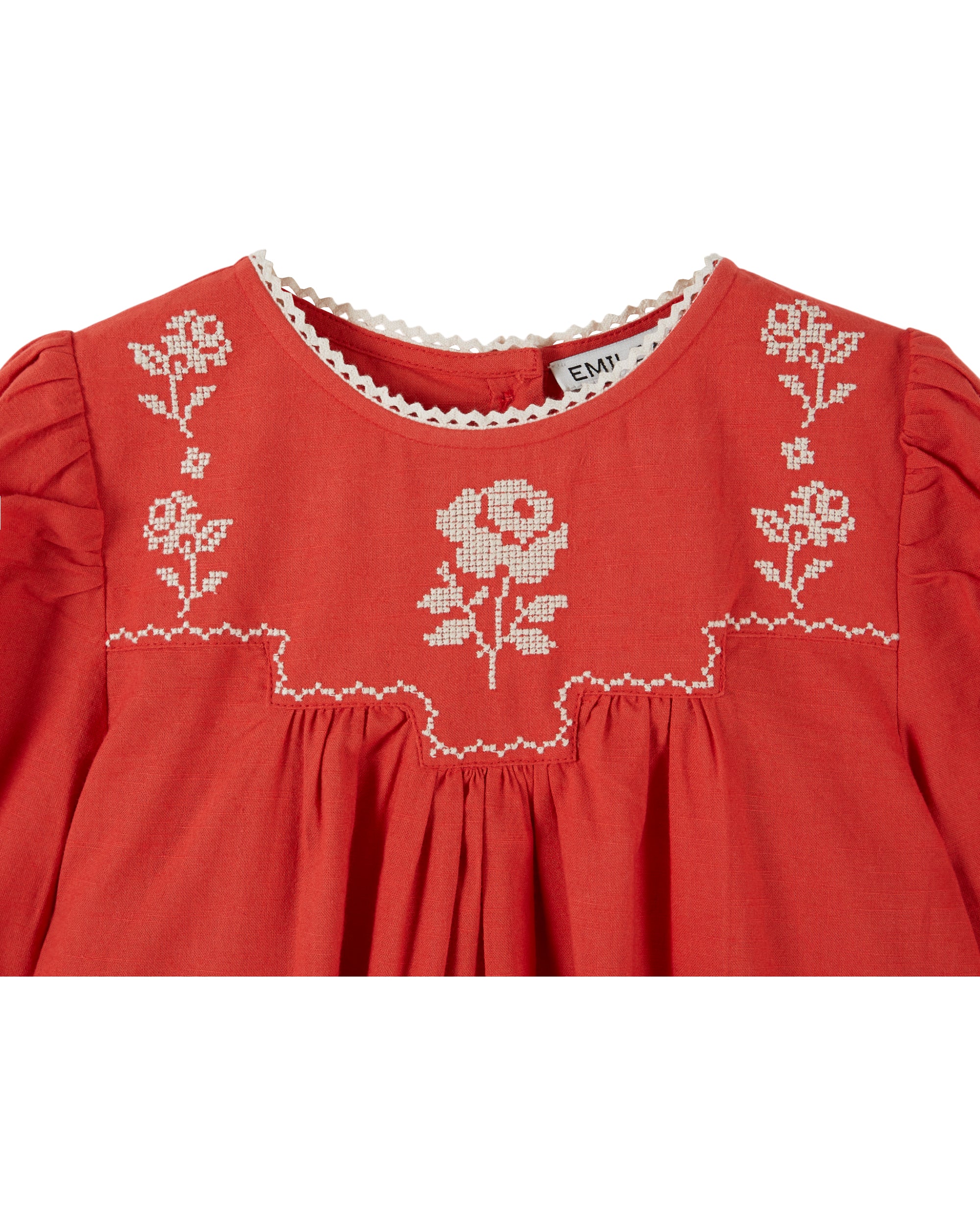 Embroidered Dress - Griotte