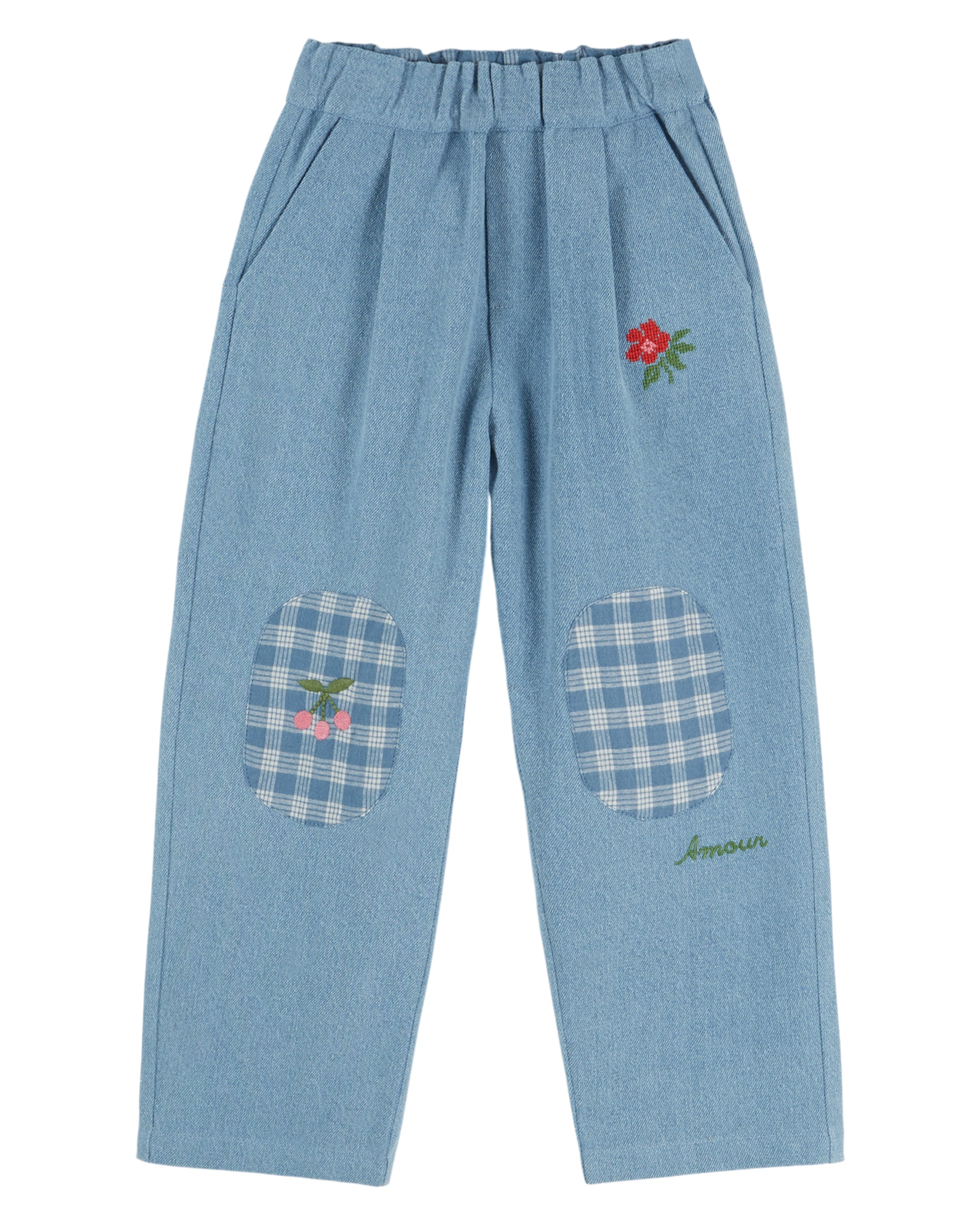 Pantalon Denim Genouillere - Bleu Delave