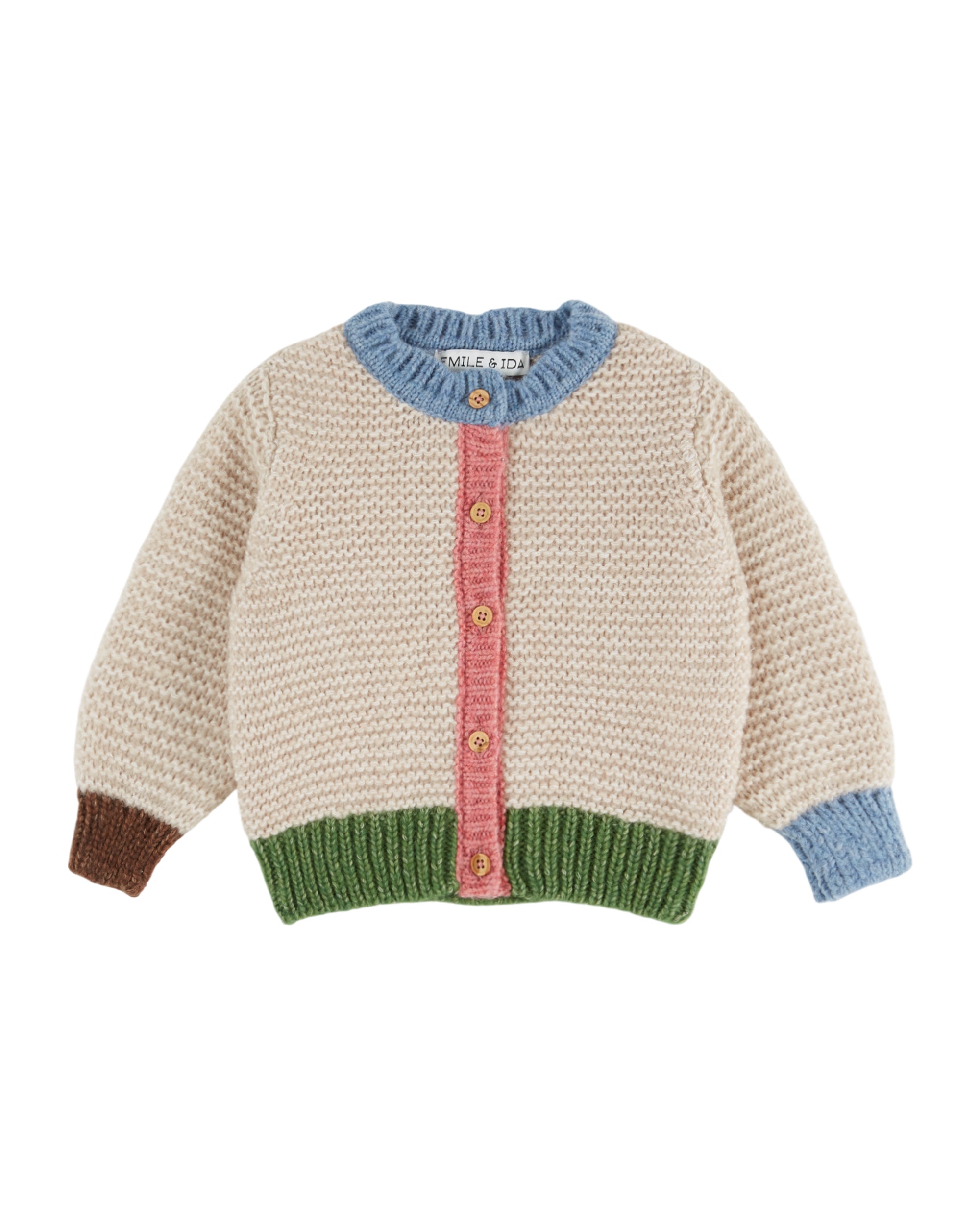 Cardigan Point Mousse Girl - Farine Rose