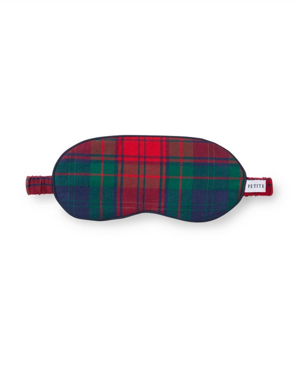 Children’s Twill Sleep Mask in Tartan - Red