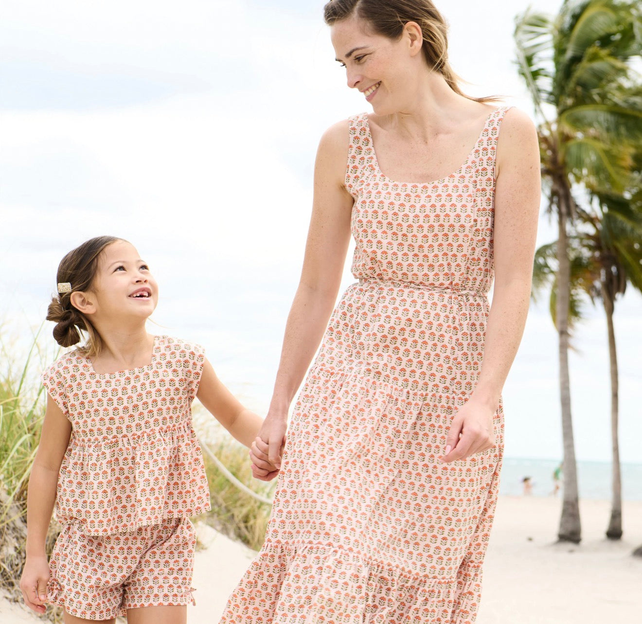 Girls Jules Short - Pink Prairie Block Print