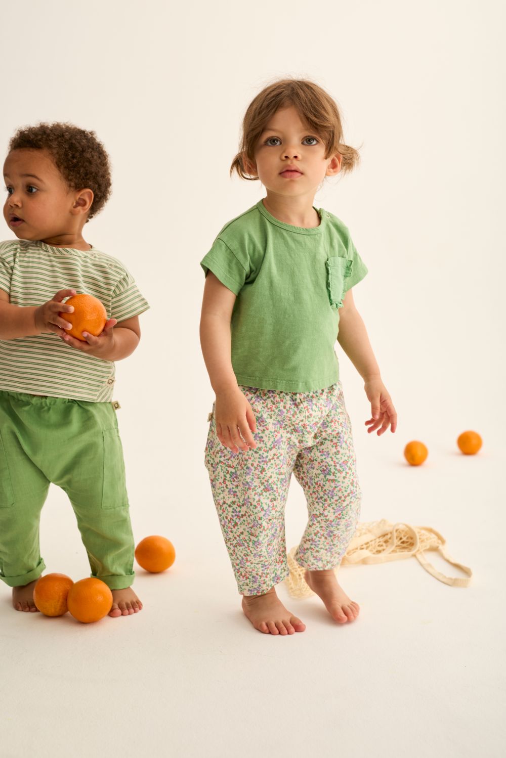 Atena Floral Twill Cotton Baby Pants - Multi