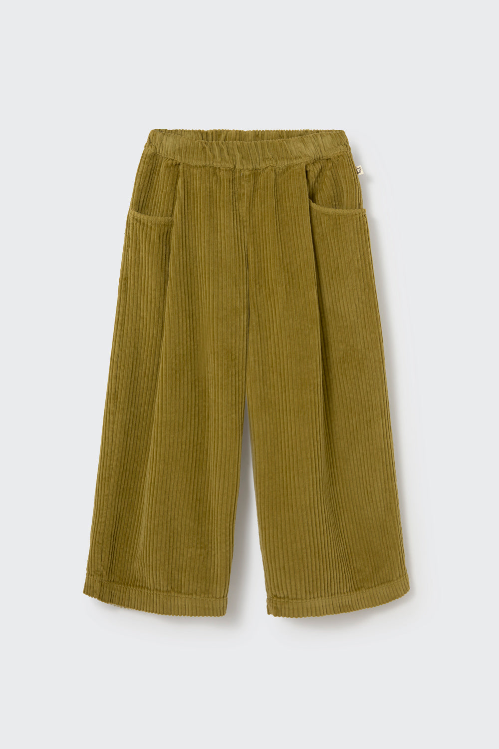 Aura Wide Wale Corduroy Wide-Leg Pants - Green
