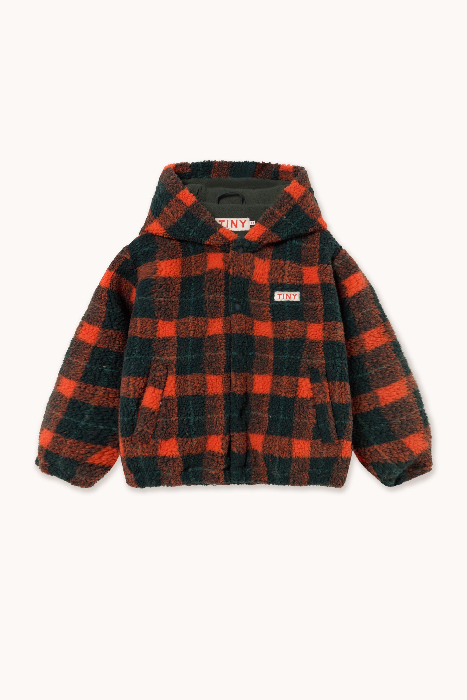 Red Check Sherpa Hoodie