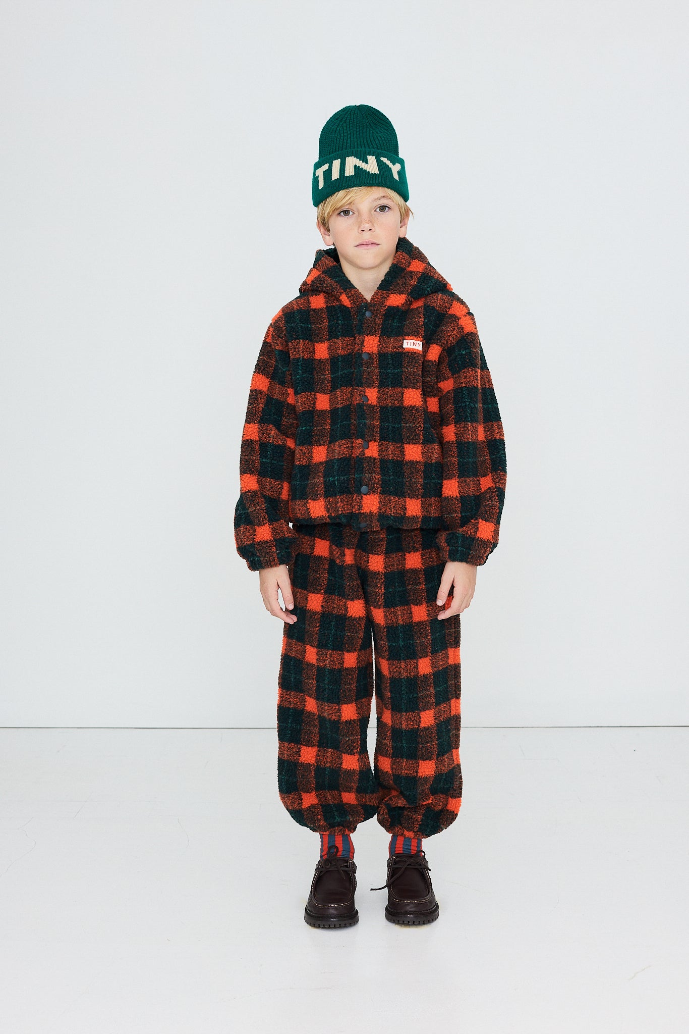 Red Check Sherpa Hoodie