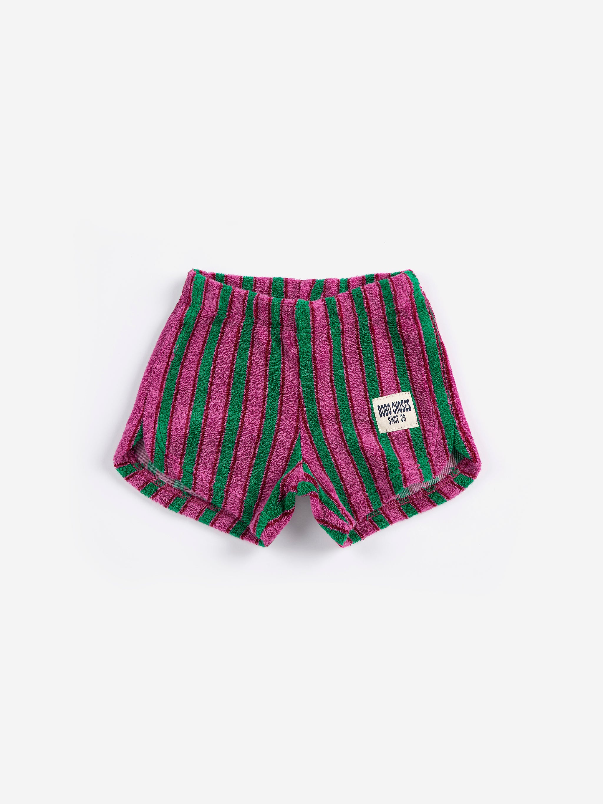Striped Terry Cloth Shorts - Multicolor
