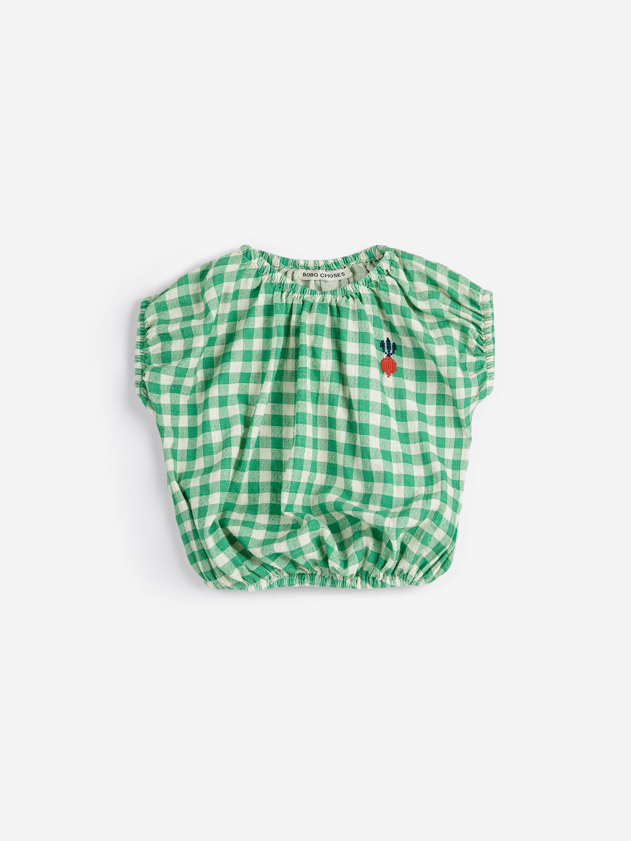 Pixel Sugar Beet Vichy Woven Blouse - Green