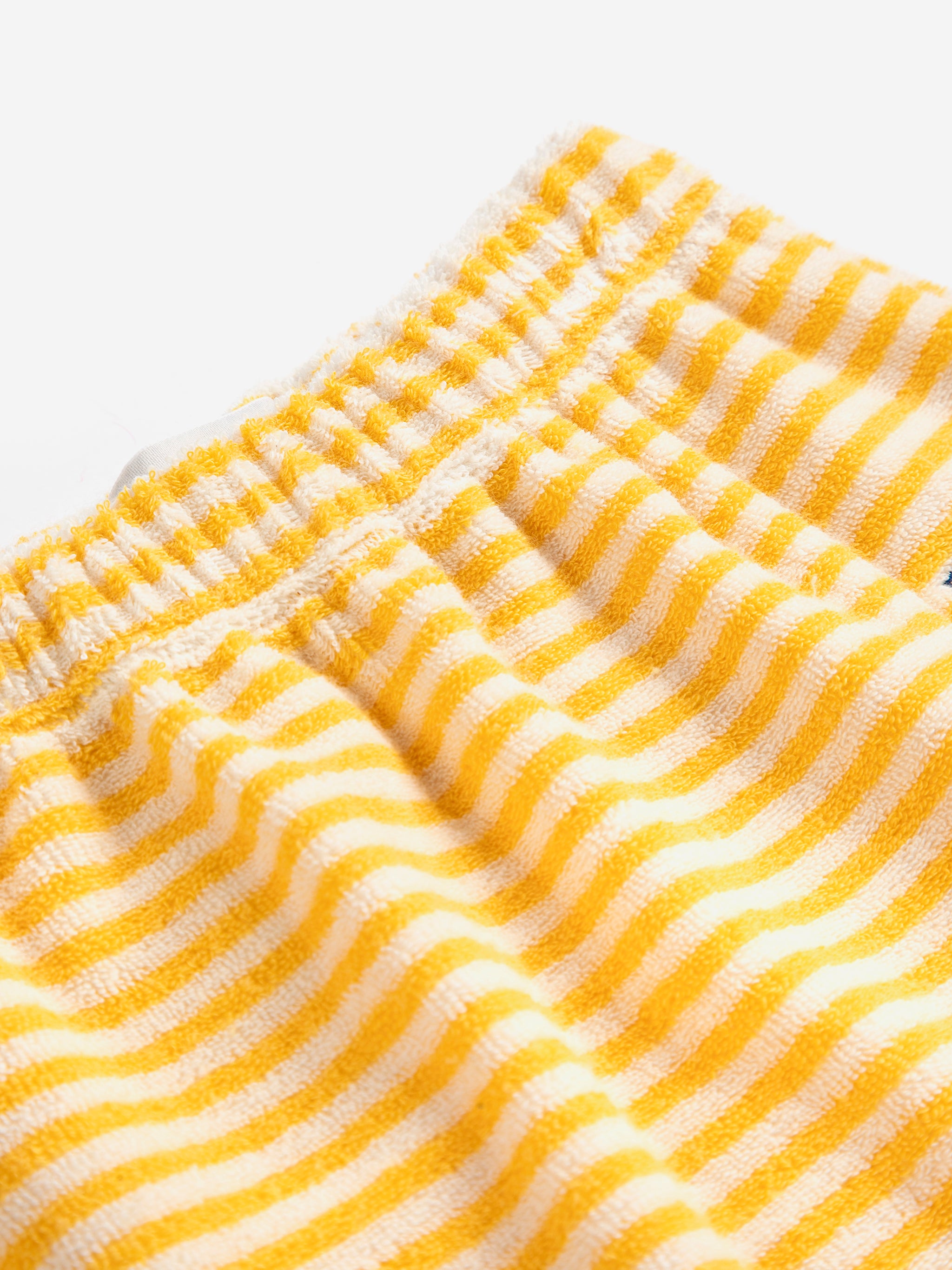 Yellow Stripes Terry Cloth Harem Pants - Yellow