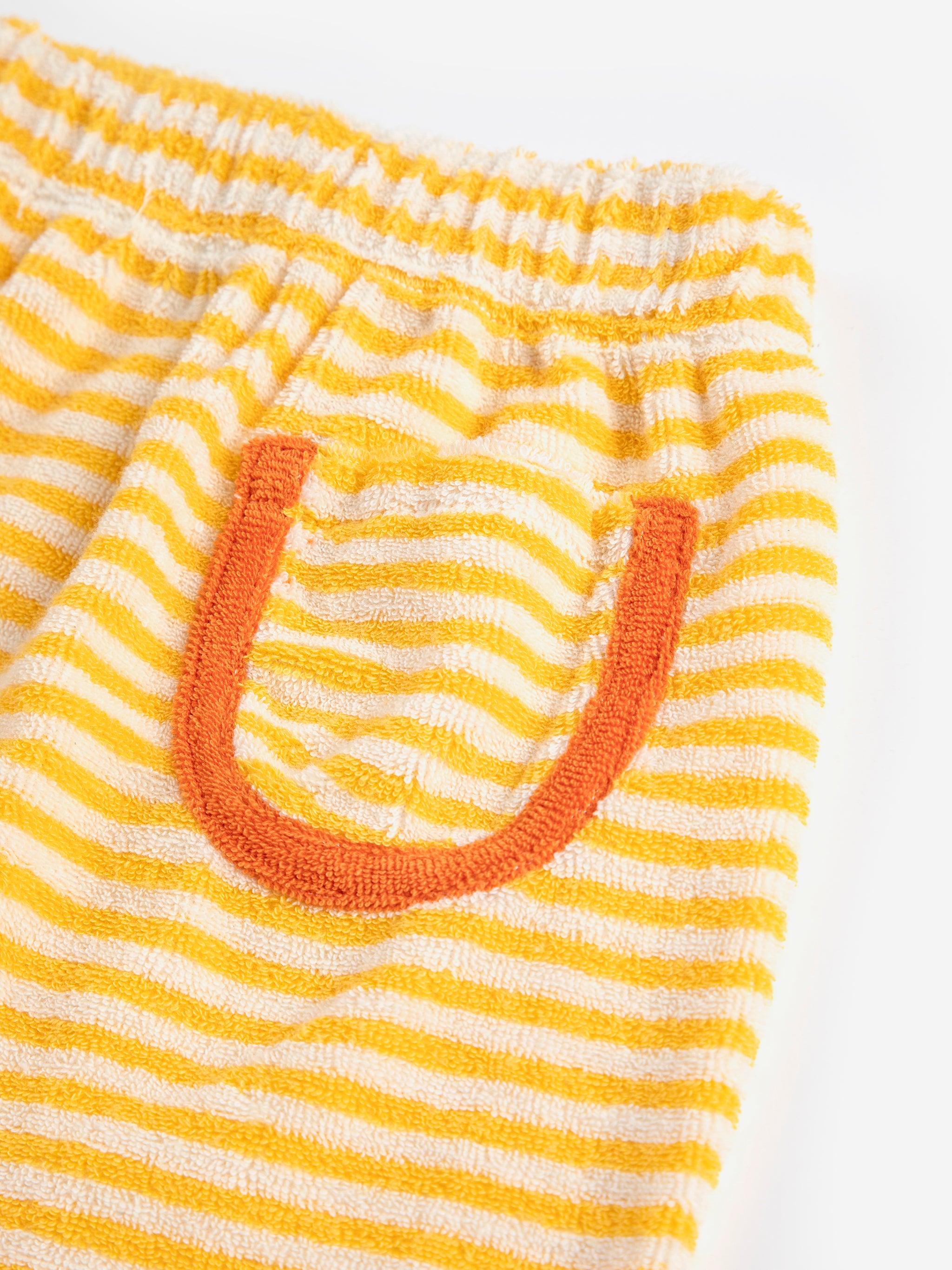 Yellow Stripes Terry Cloth Harem Pants - Yellow