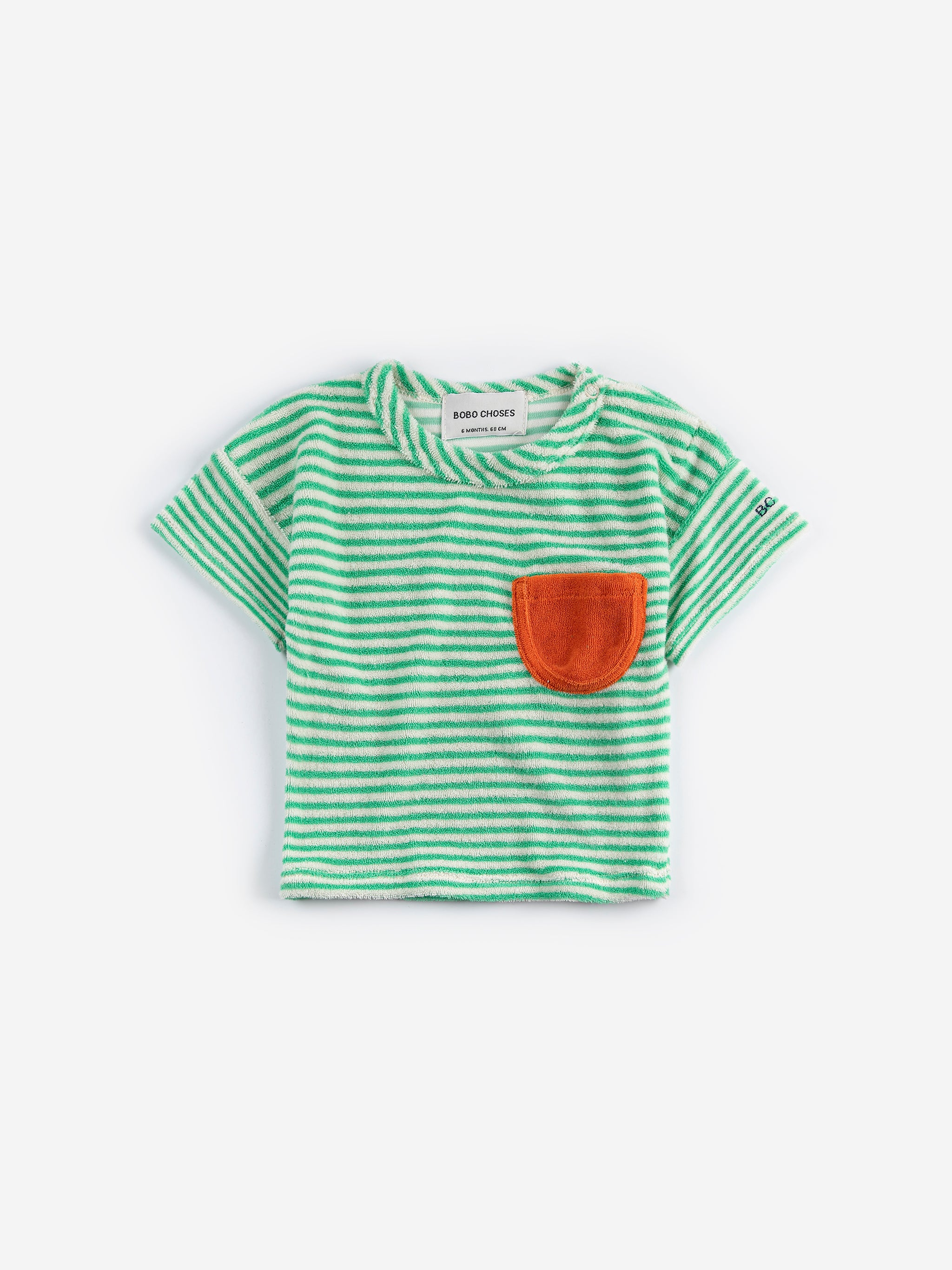 Green Stripes Terry Cloth T-Shirt - Green