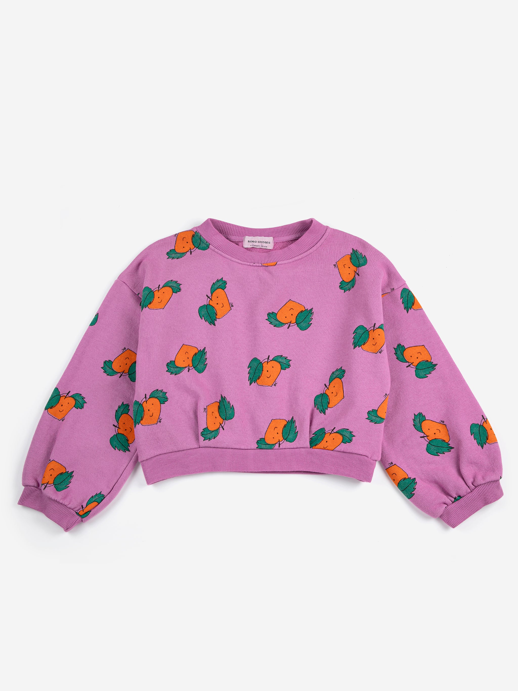 Tangerine All Over Cropped Sweatshirt - Purple