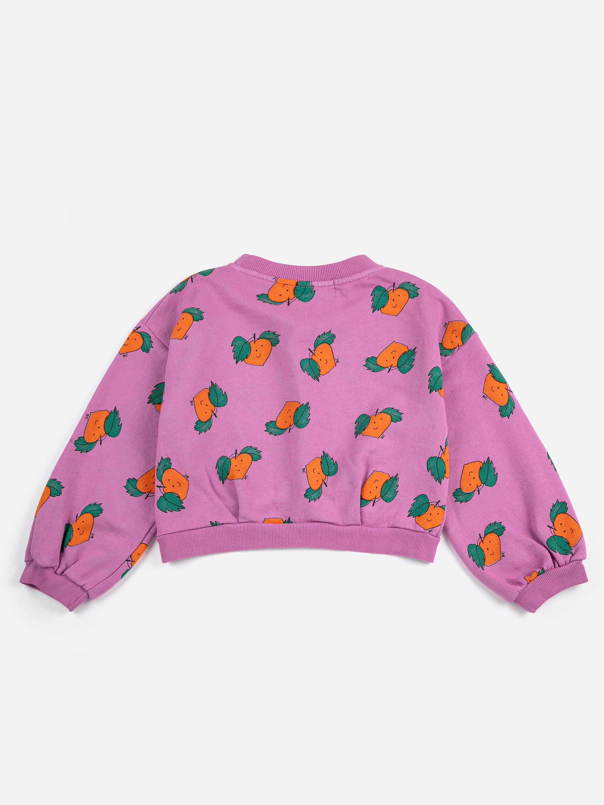 Tangerine All Over Cropped Sweatshirt - Purple