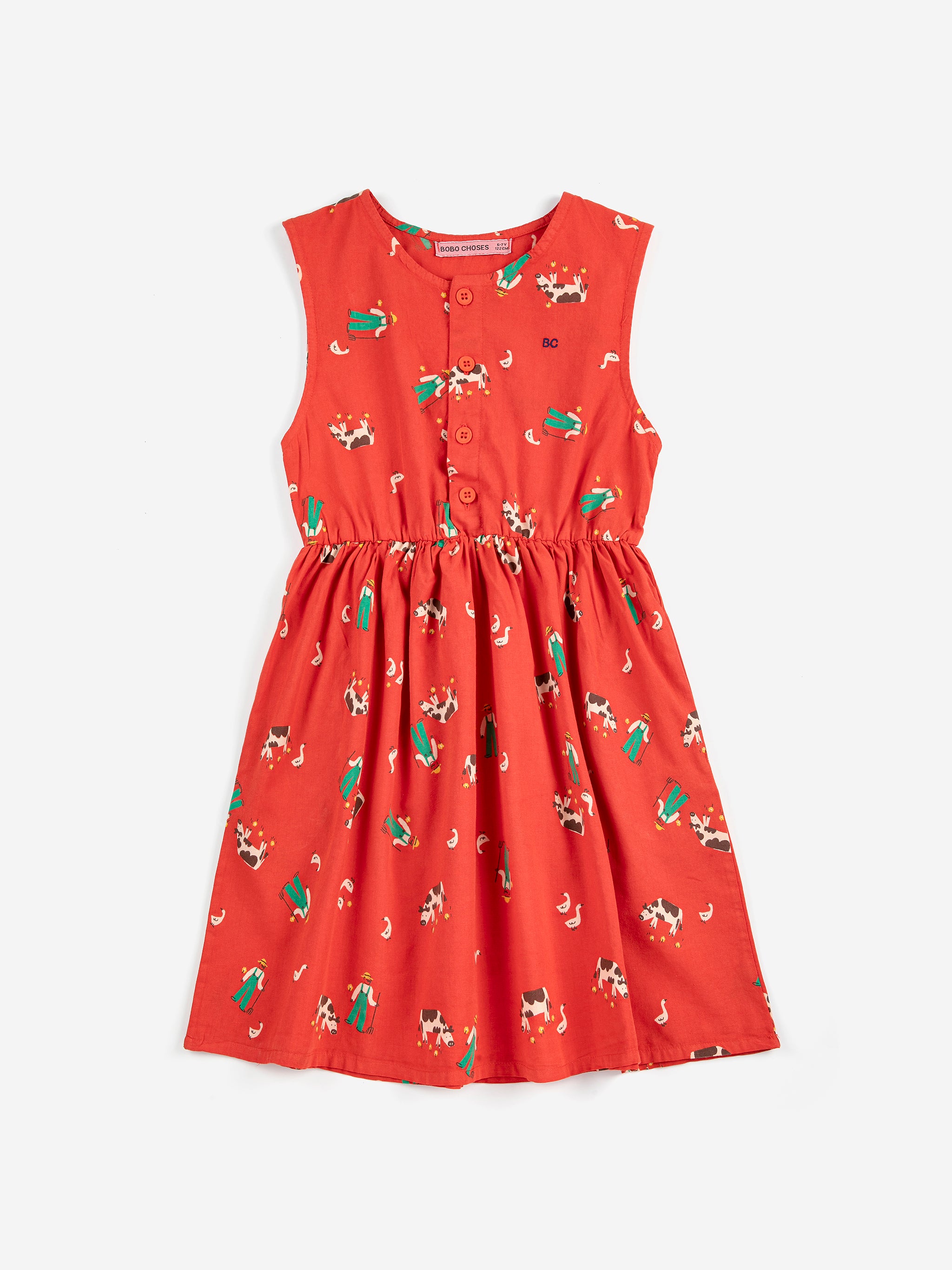 Farm Adventure All Over Woven Dress - Red