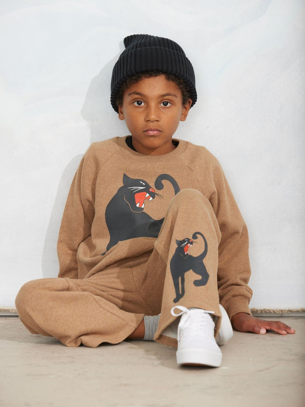 Panther Melange Sweatpants - Brown