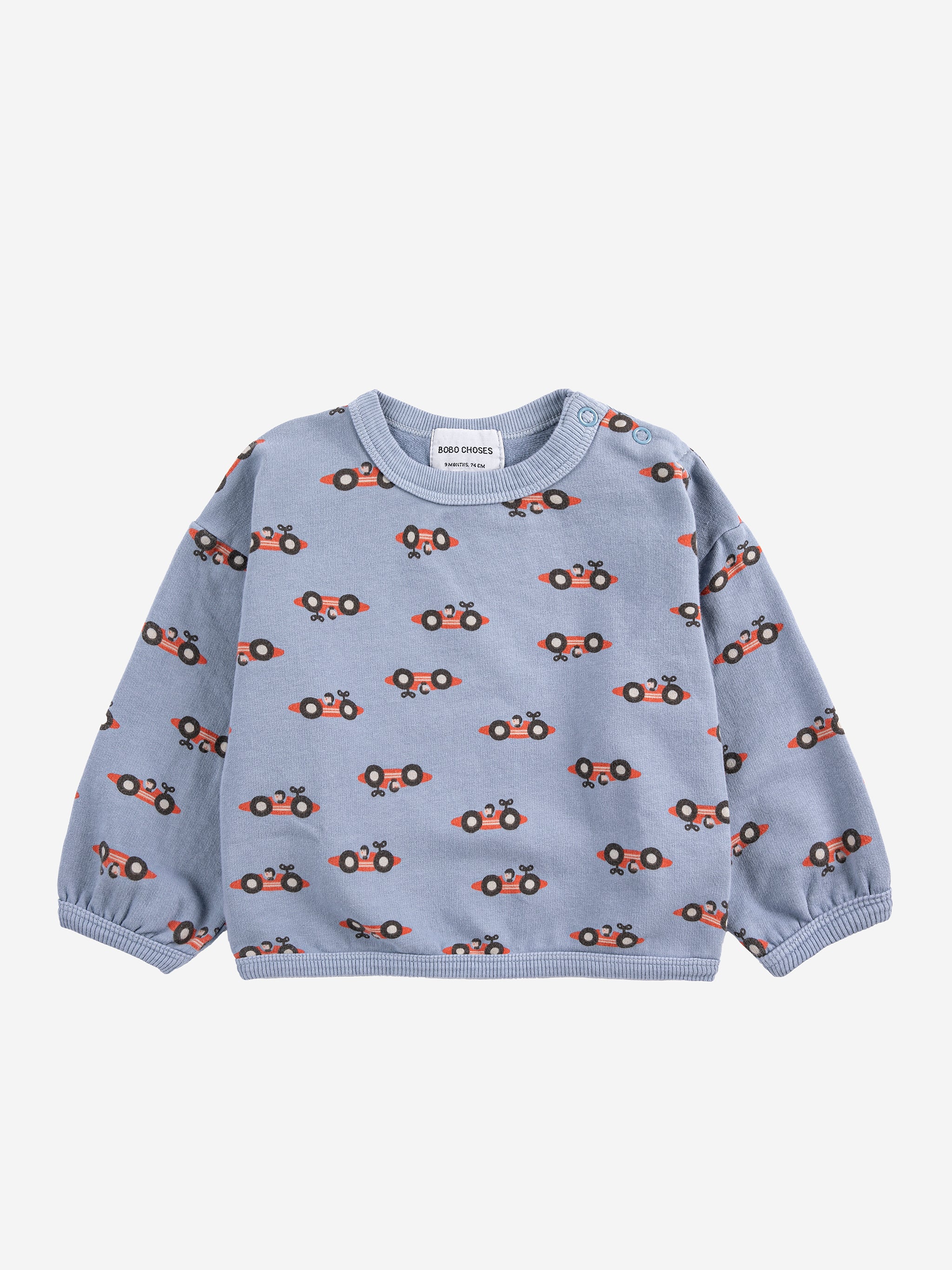Race Car All Over Sweatshirt - Light Blue