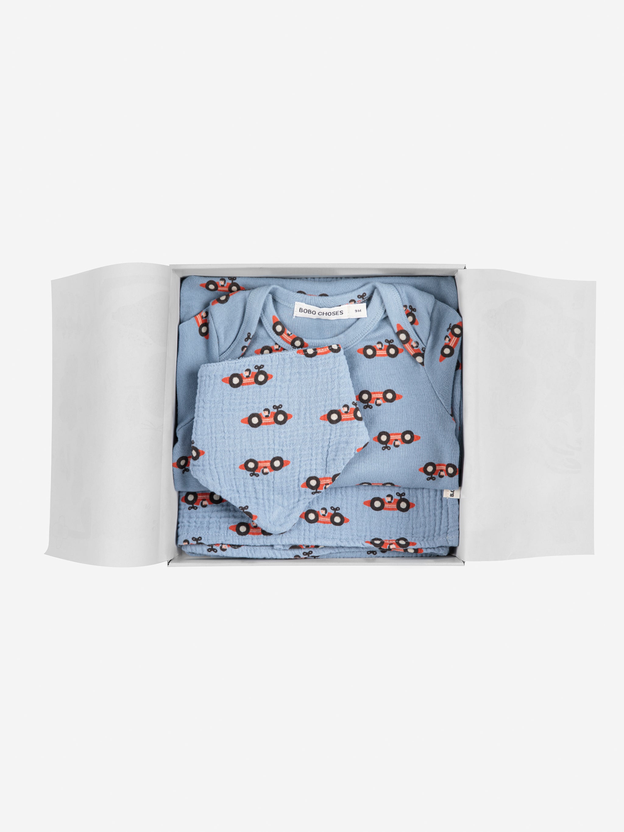 Racing Car All Over Gift Set - Light Blue