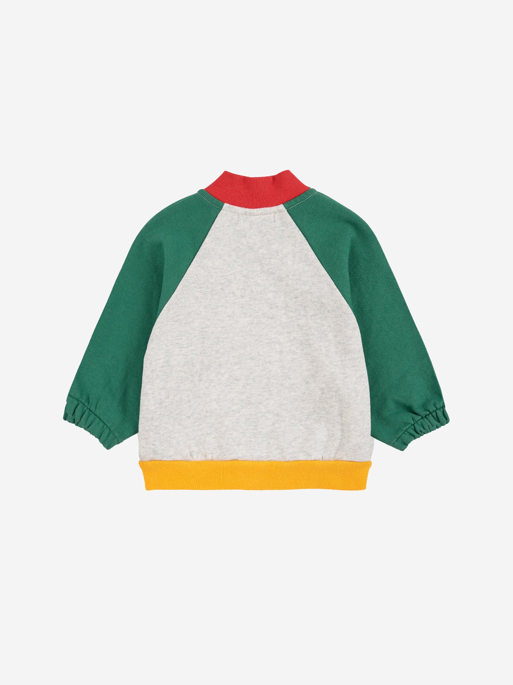 Tic Tac Toe Color Block Zipped Sweatshirt - Red