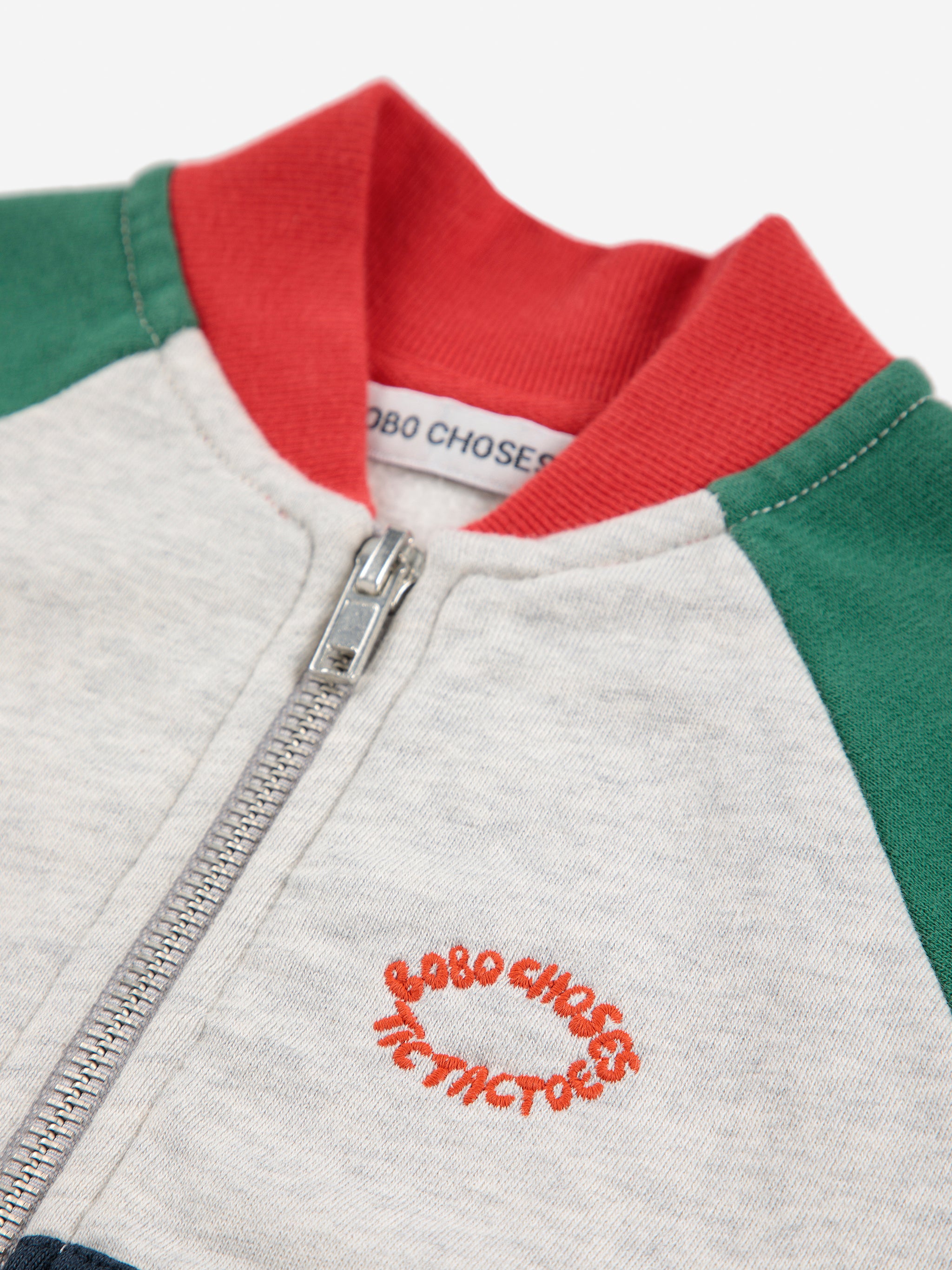 Tic Tac Toe Color Block Zipped Sweatshirt - Red