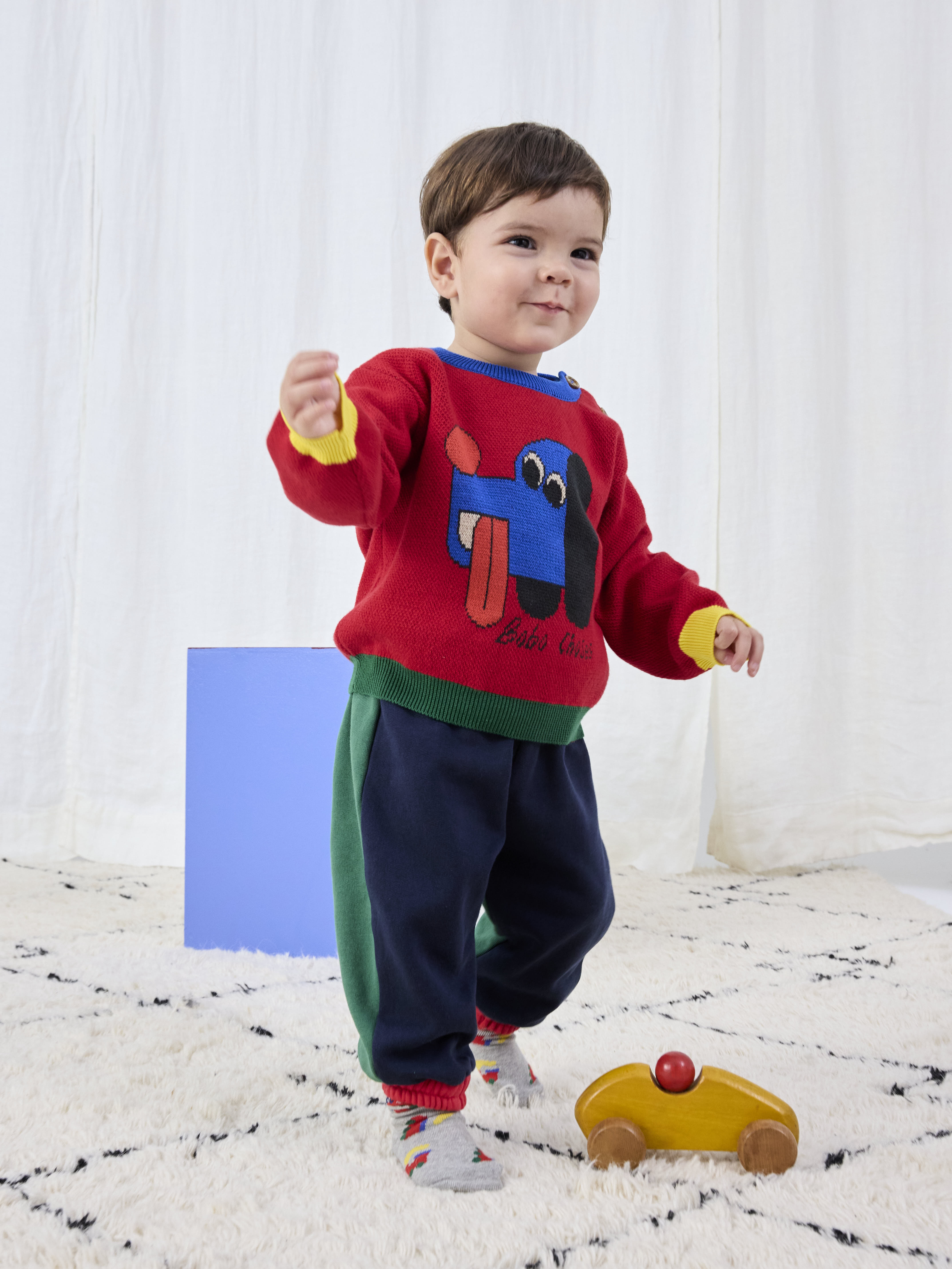 Bobo Choses Color Block Jogging Pants - Red