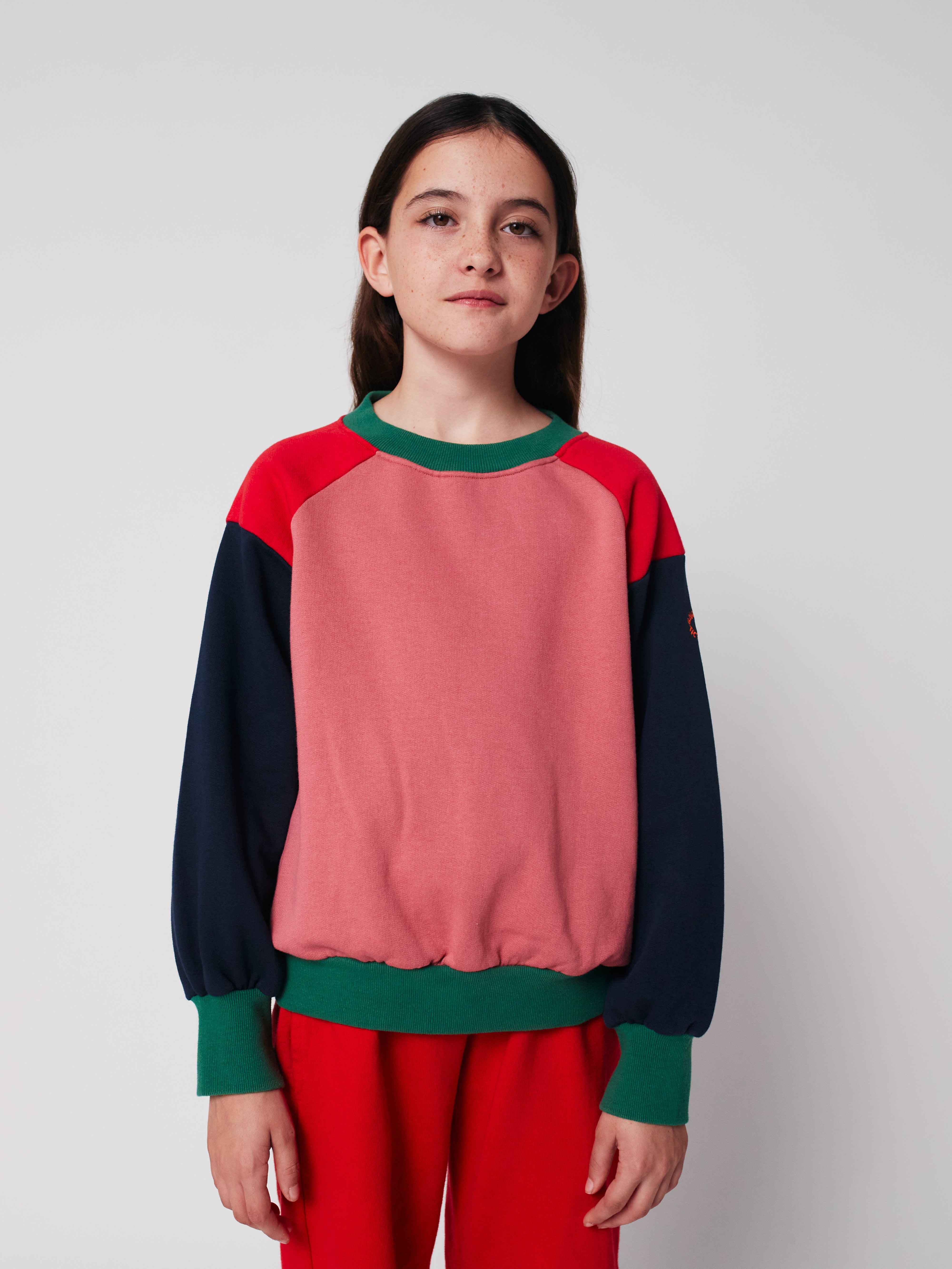 Tic Tac Toe Color Block Sweatshirt - Multicolor