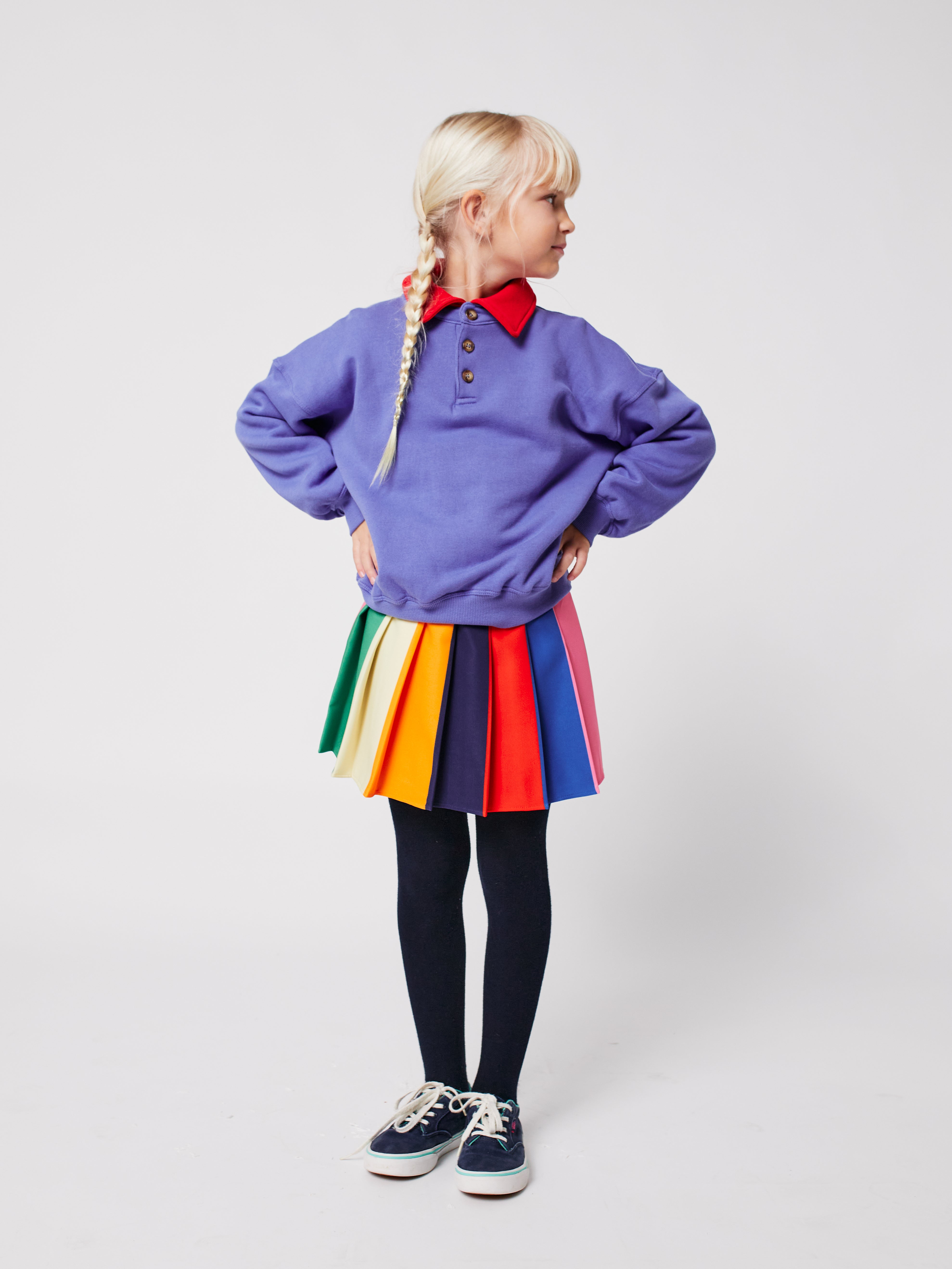 Bobo Color Block Pleated Skirt - Multicolor