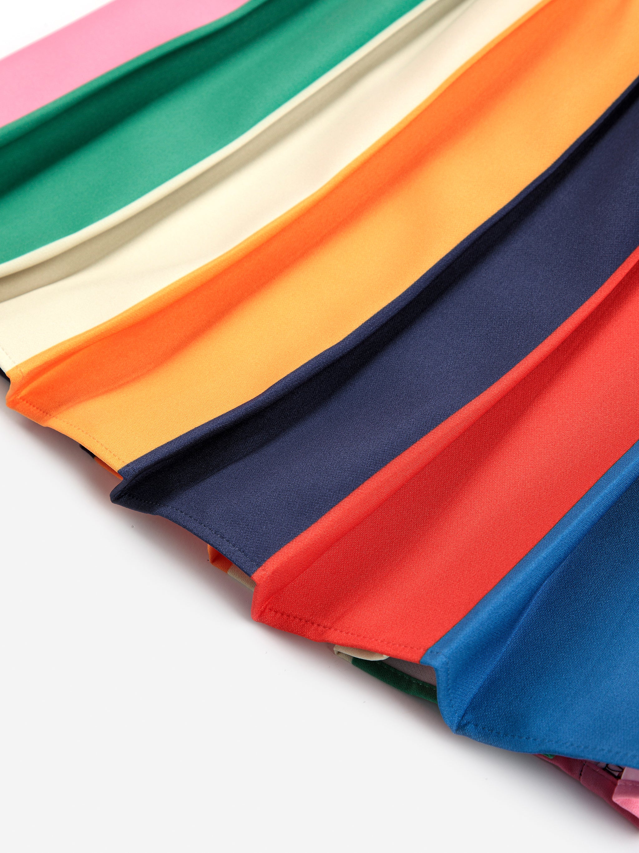 Bobo Color Block Pleated Skirt - Multicolor