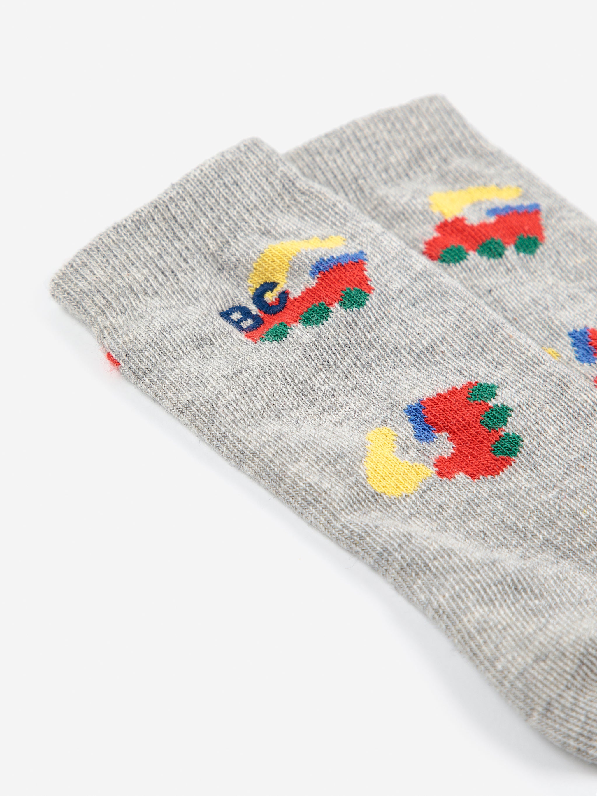 Bobo Choo Choo All Over Long Socks - Light Heather Grey