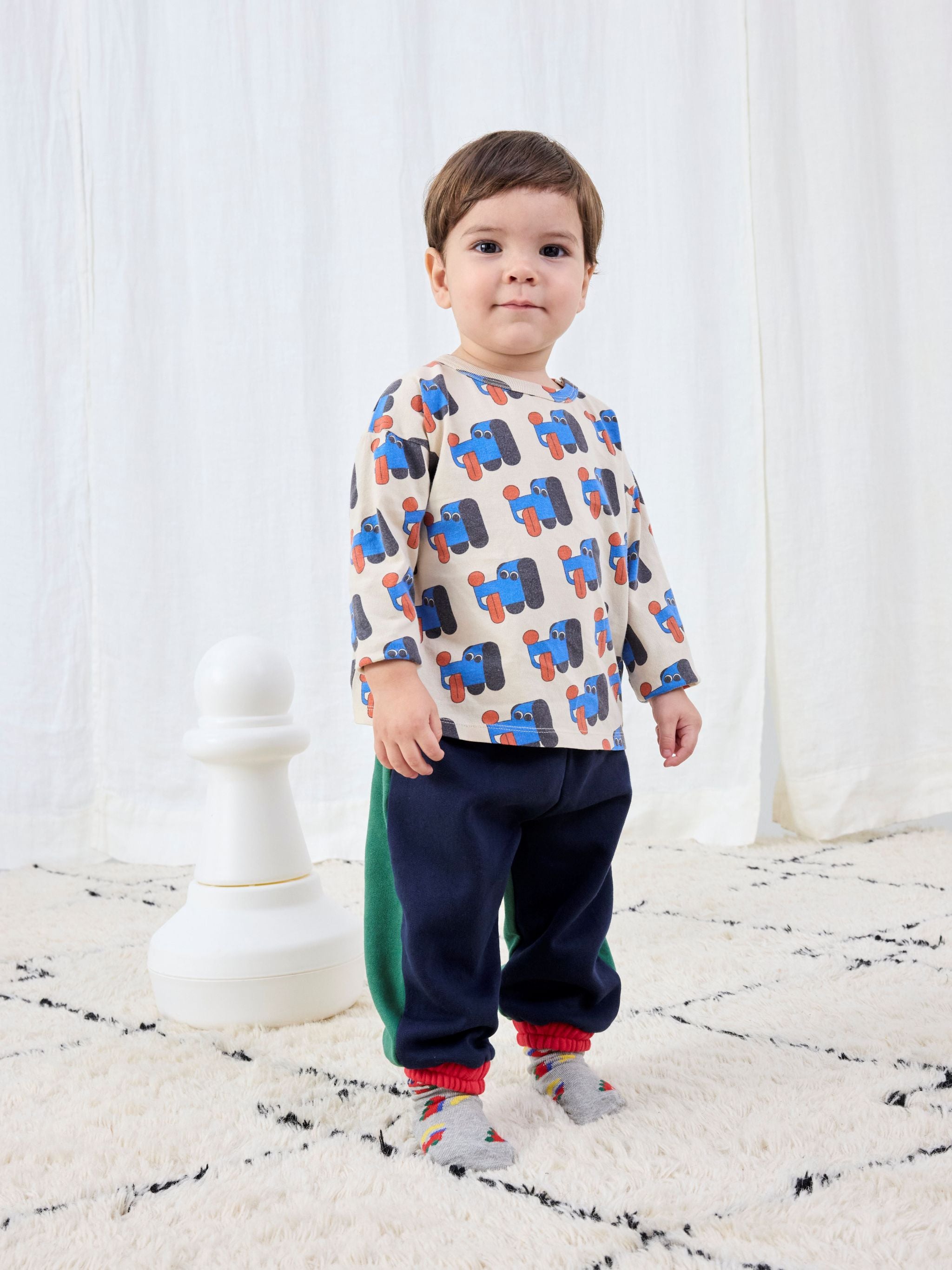 Bobo Choo Choo All Over Long Socks - Light Heather Grey