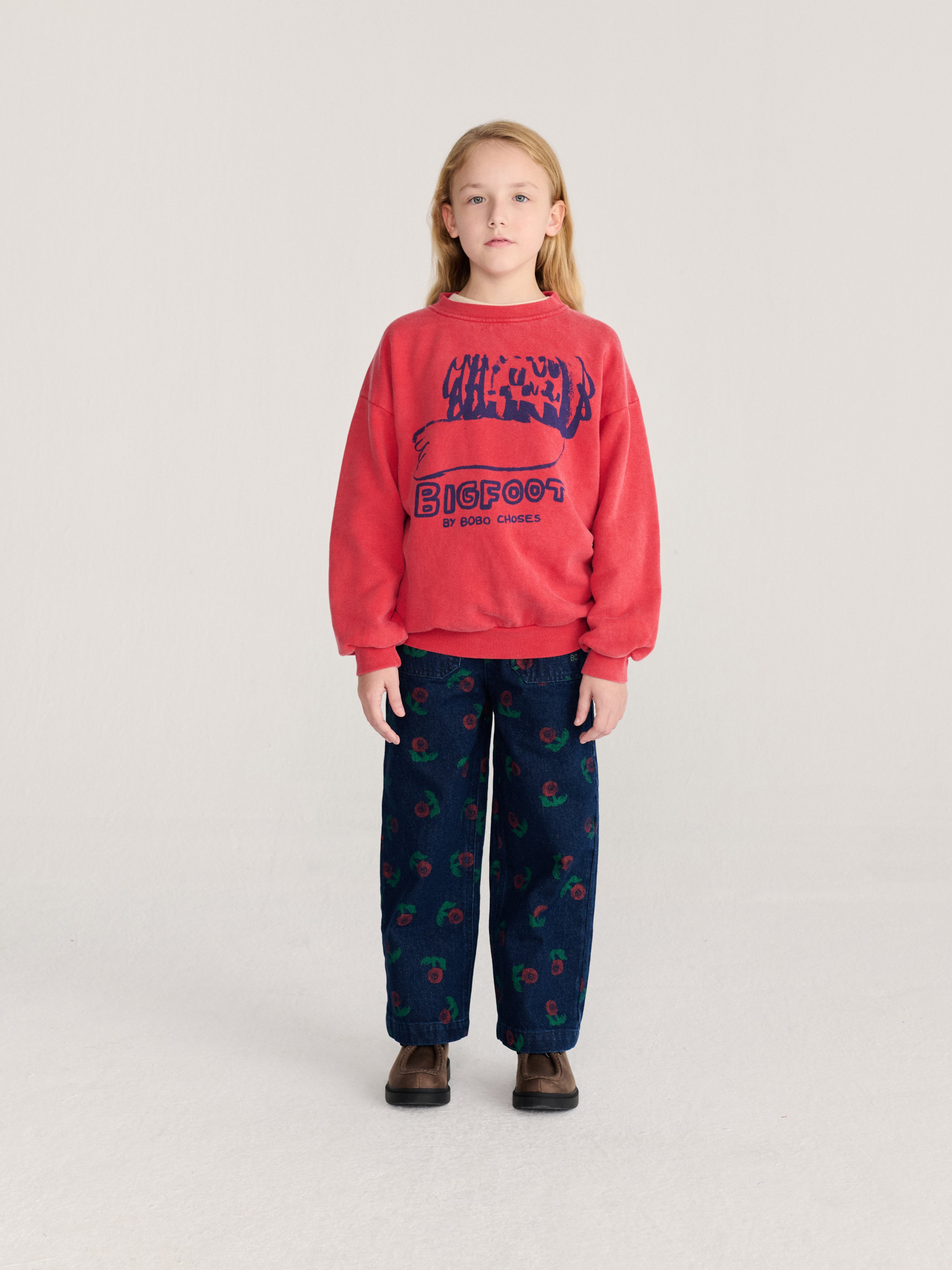 Stamp Bloom All Over Denim Pants