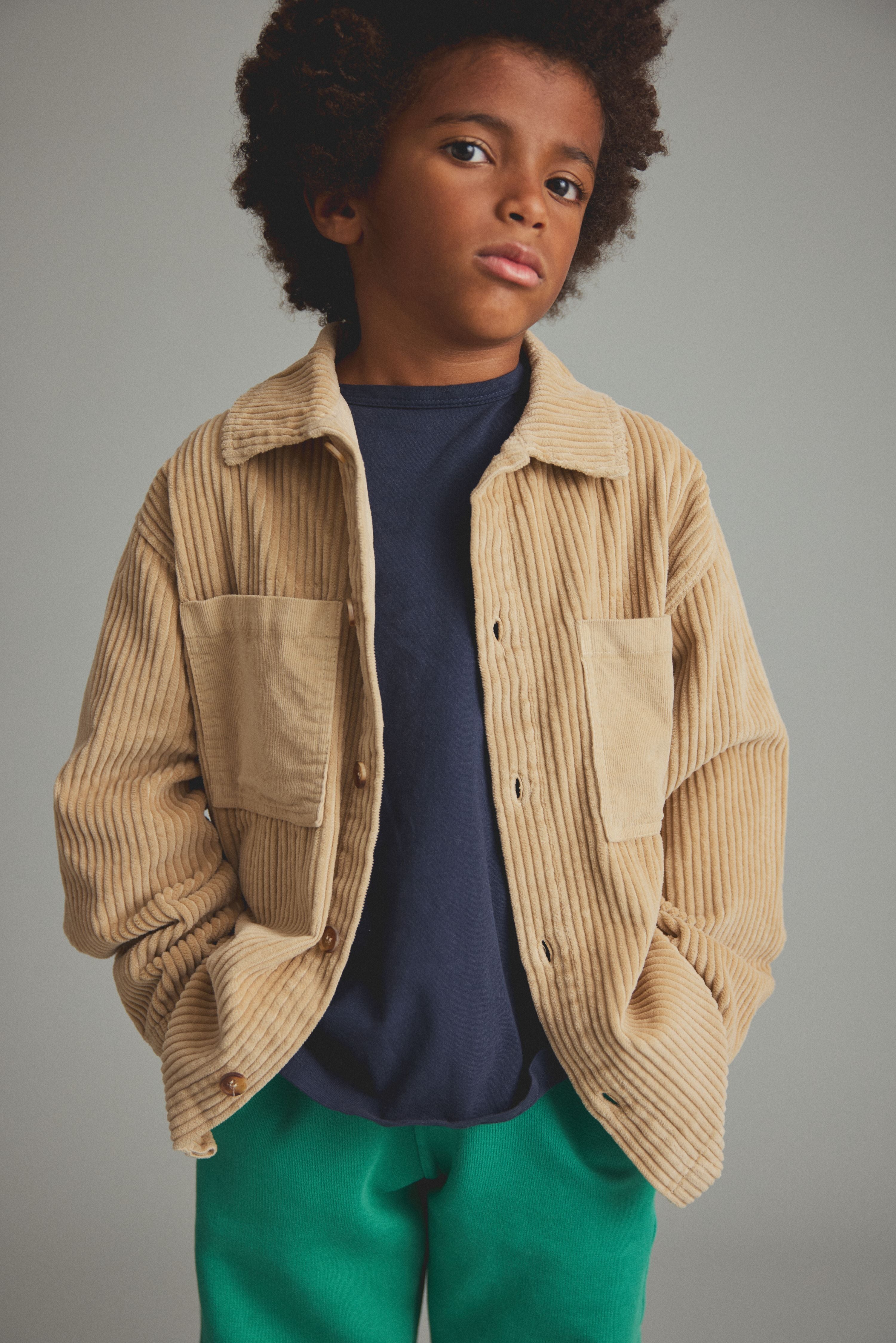 Basic Brushed Warm Slub T-Shirt - Navy