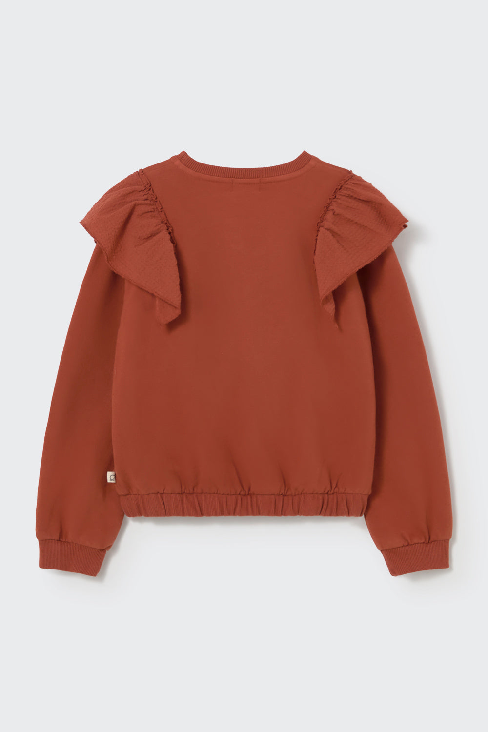Bianca Elastic Fleece Ruffle Sweatshirt - Ginger