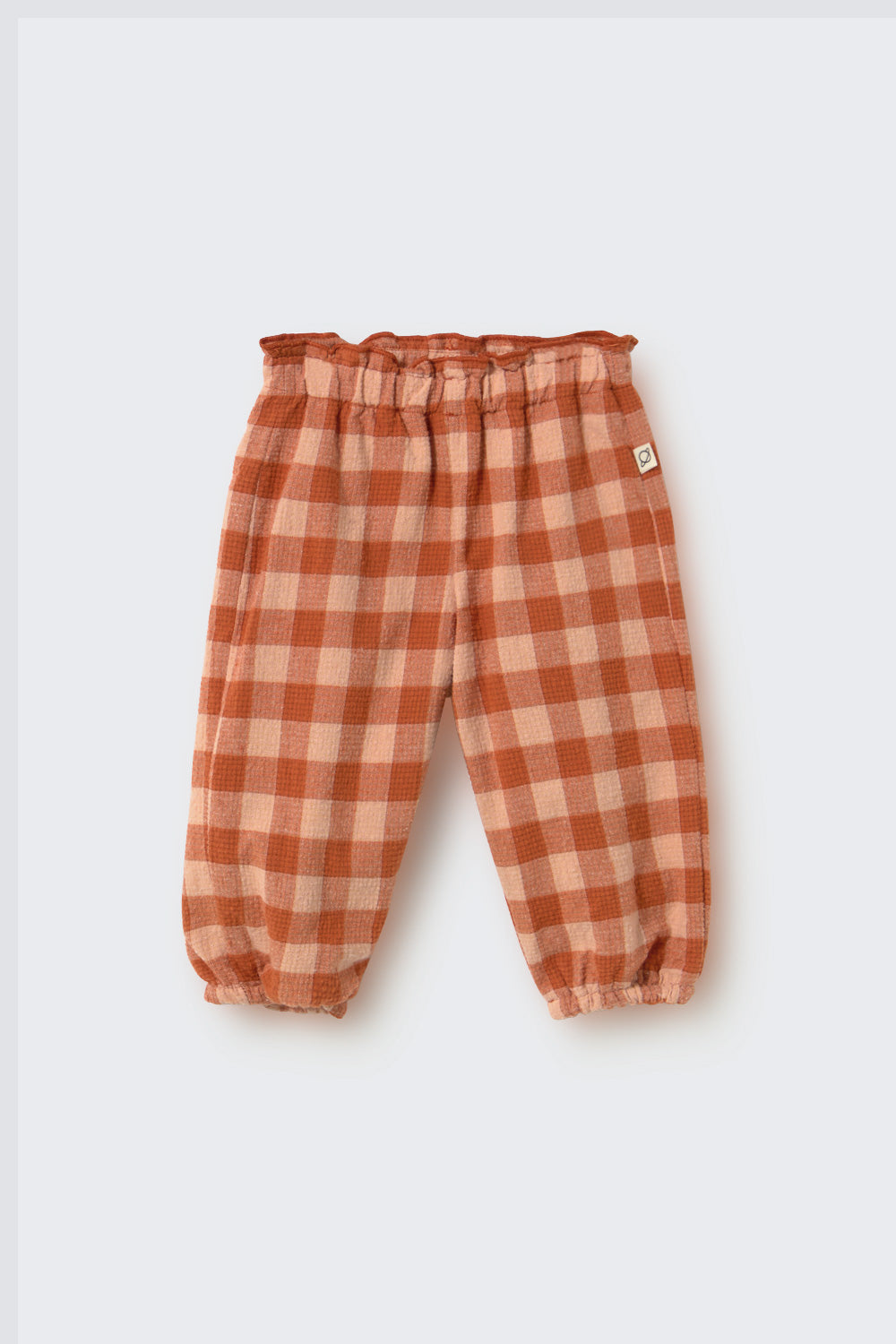 Bimba Textured Gingham Flannel Baby Pants - Ginger