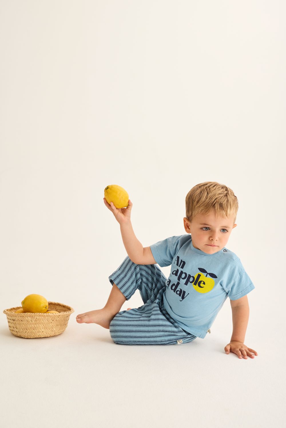 Bob Soft Slub Cotton Baby T-Shirt - Blue
