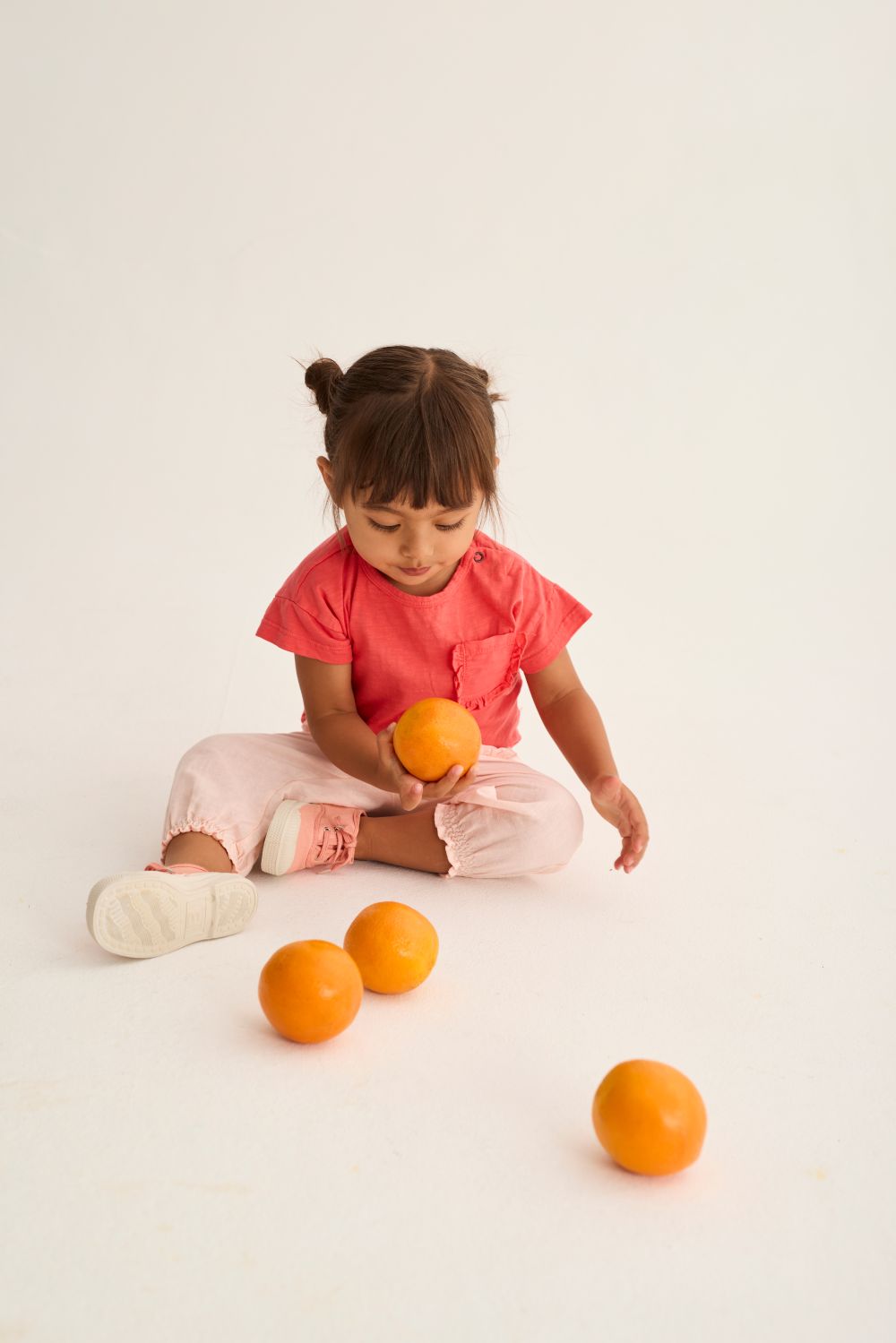 Brisa Soft Slub Cotton Ruffle Baby T-Shirt - Tomato