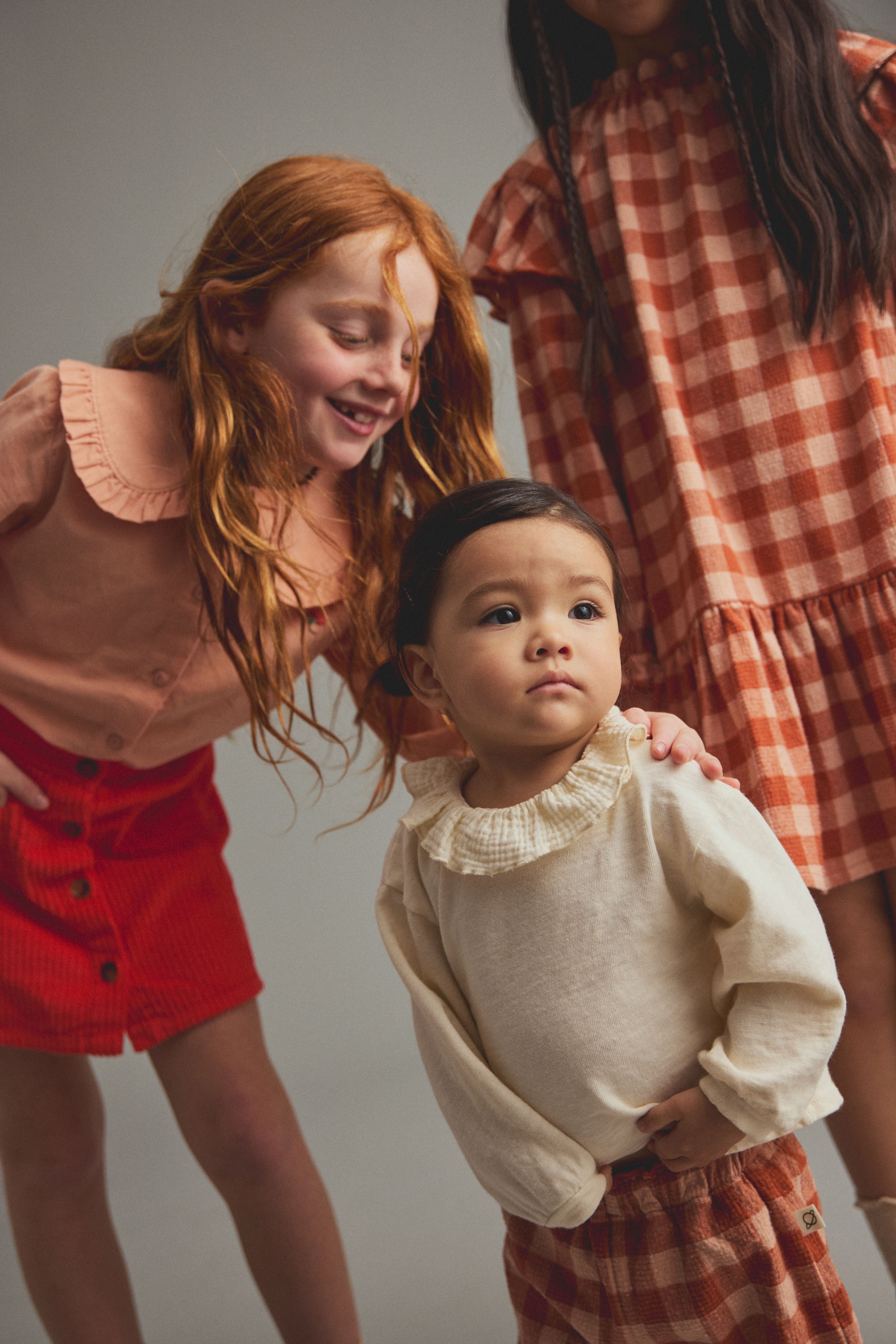 Clara Brushed Warm Slub Baby Ruffle T-Shirt - Ivory