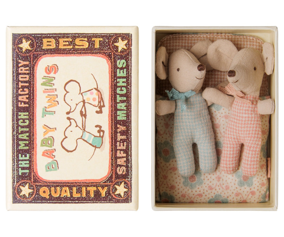 Twins, Baby Mice in Matchbox - Checker