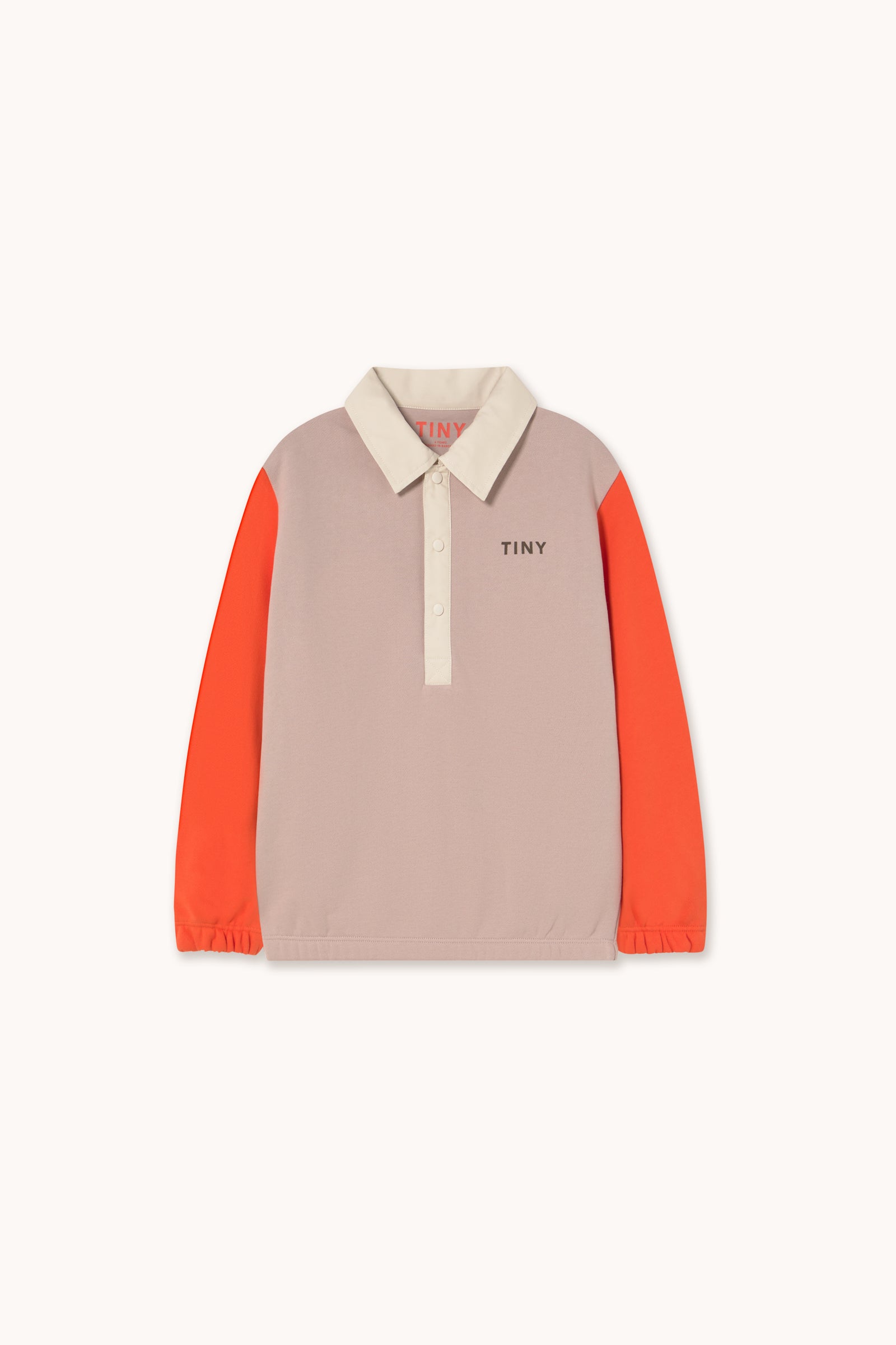 Color Block Polo Sleeve Tee Taupe