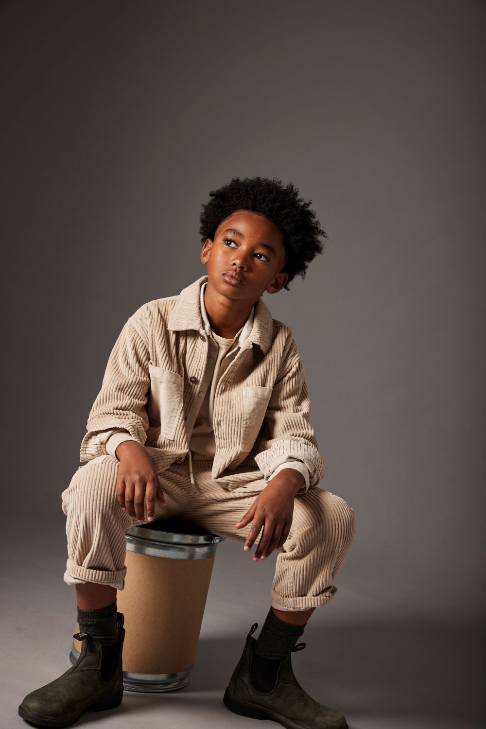 Wide Corduroy Shirt - Stone