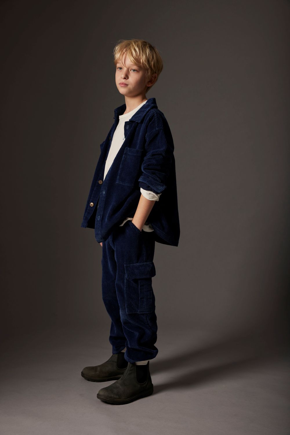 Denim Corduroy Shirt - Navy