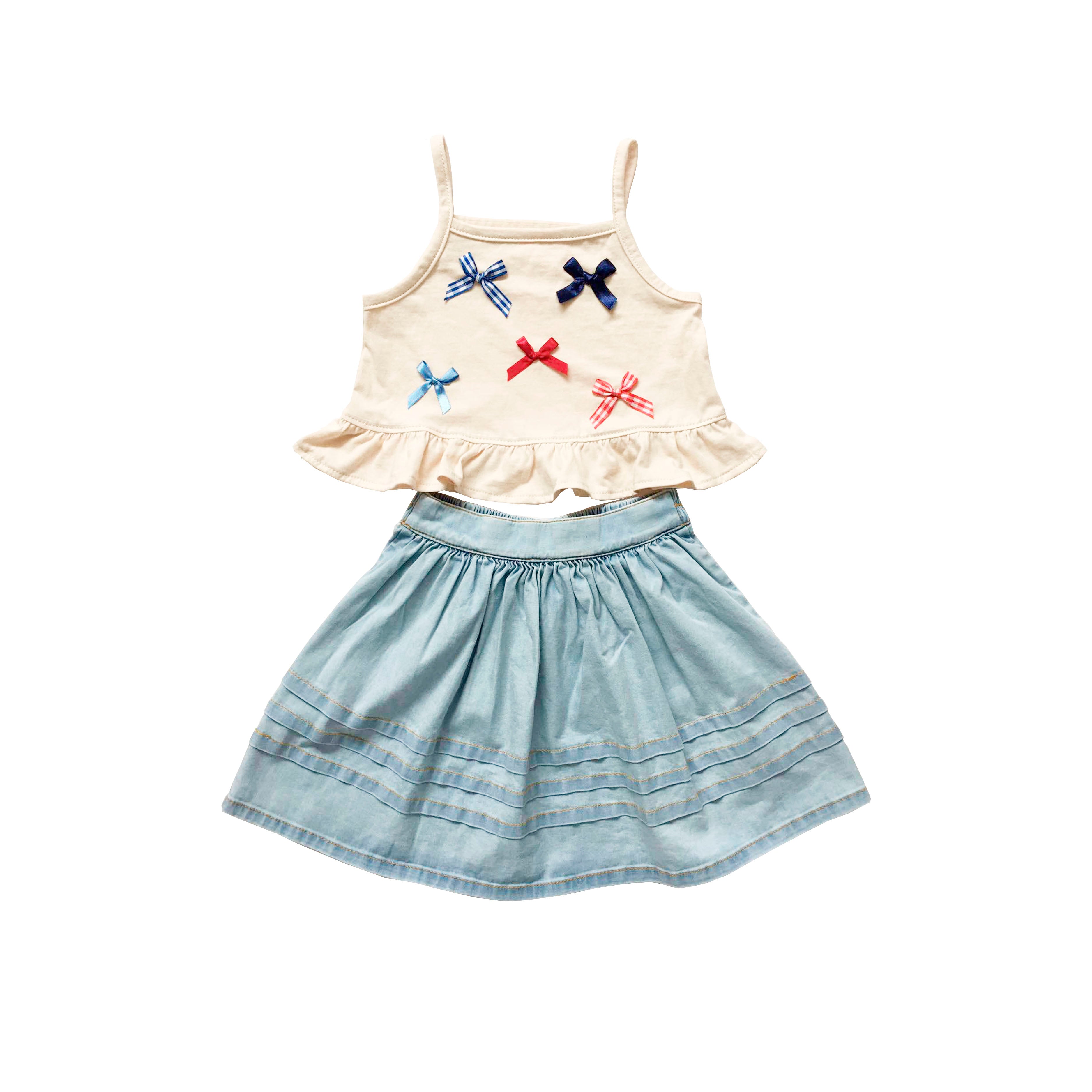 Ruffle Skirt Set - Denim