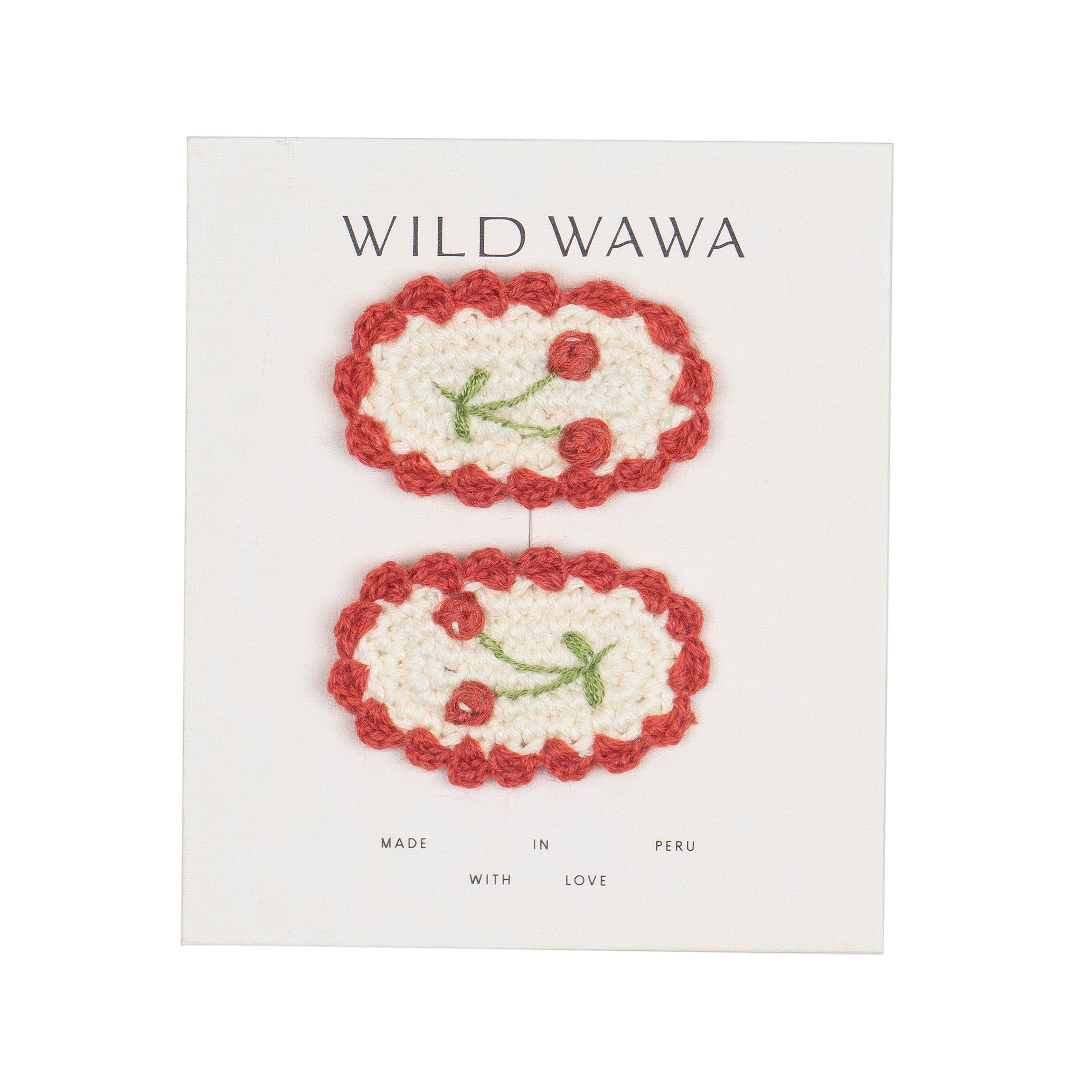 Crochet Clip Set - Red Cherry