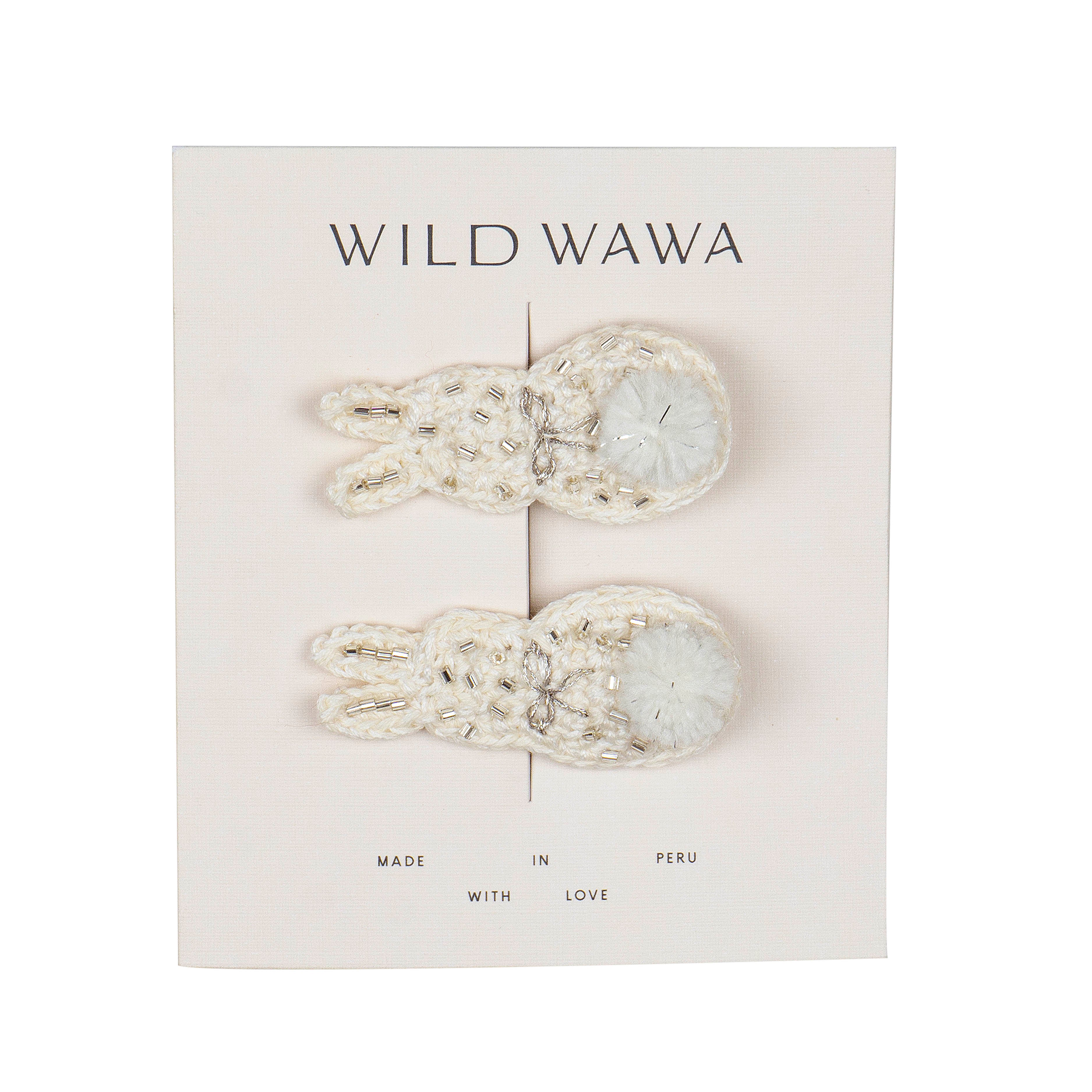 Crochet Clip Set - White Bunny